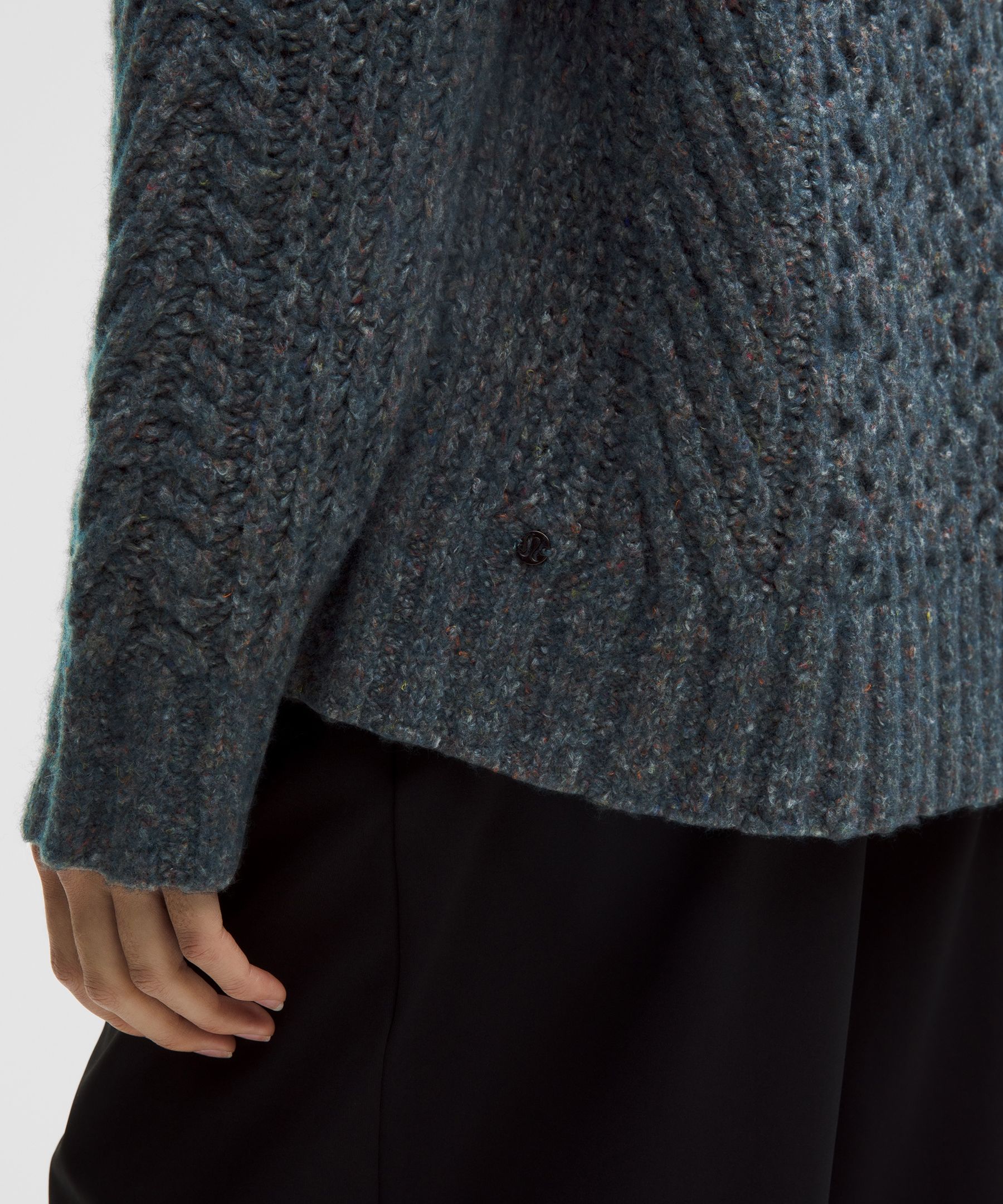 Lululemon Wool-blend Cable-knit Sweater In Gray