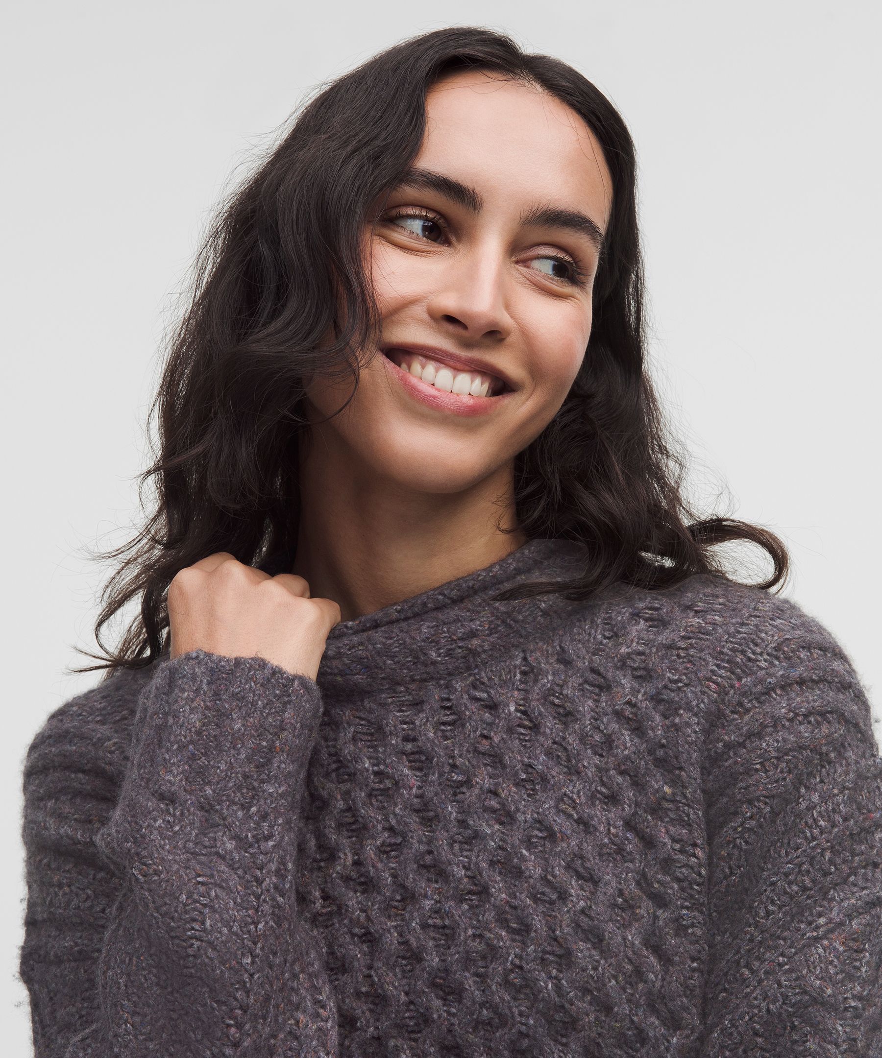 Lululemon Wool-blend Cable-knit Sweater In Gray