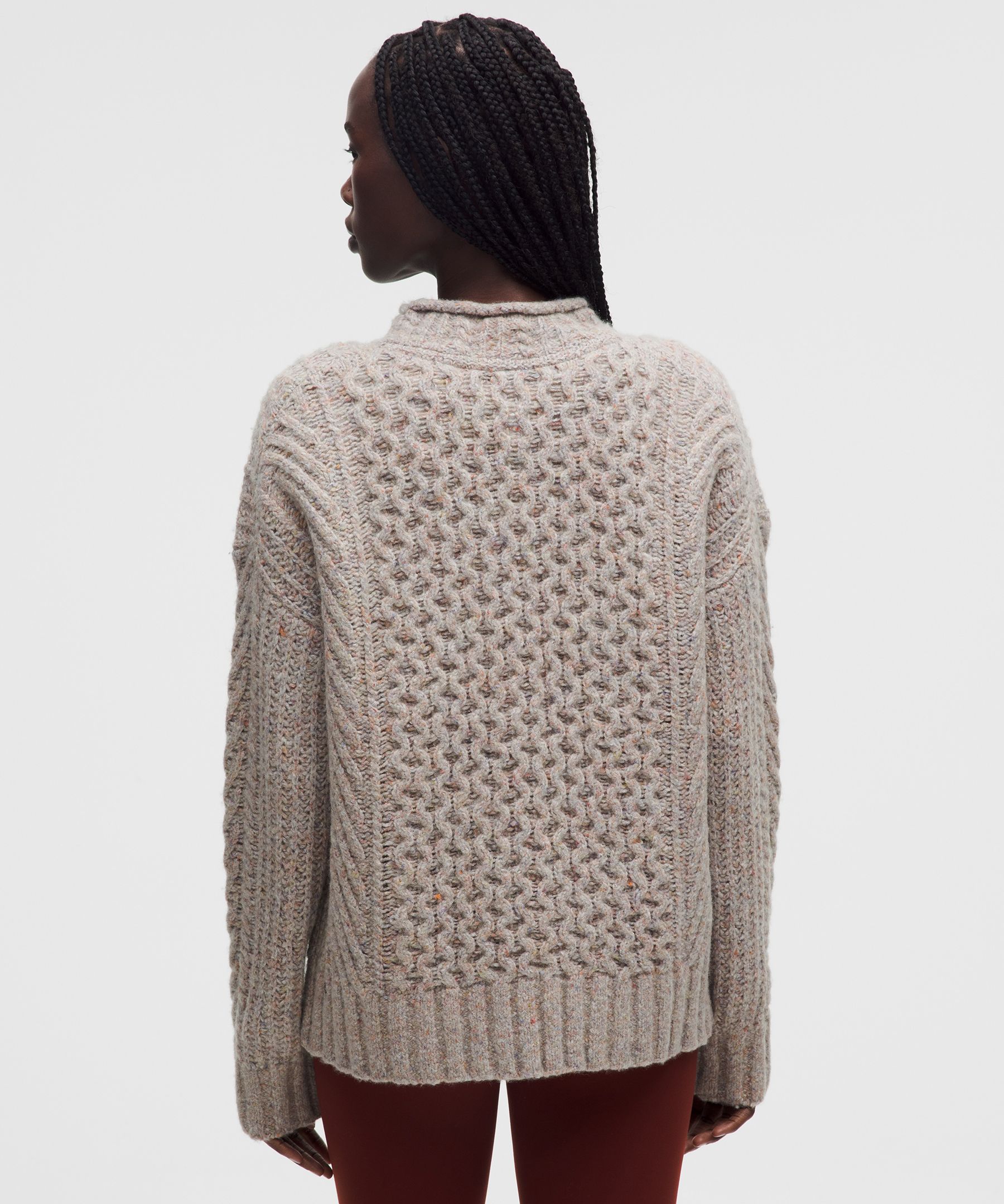 Lululemon Wool-blend Cable-knit Sweater In Neutral