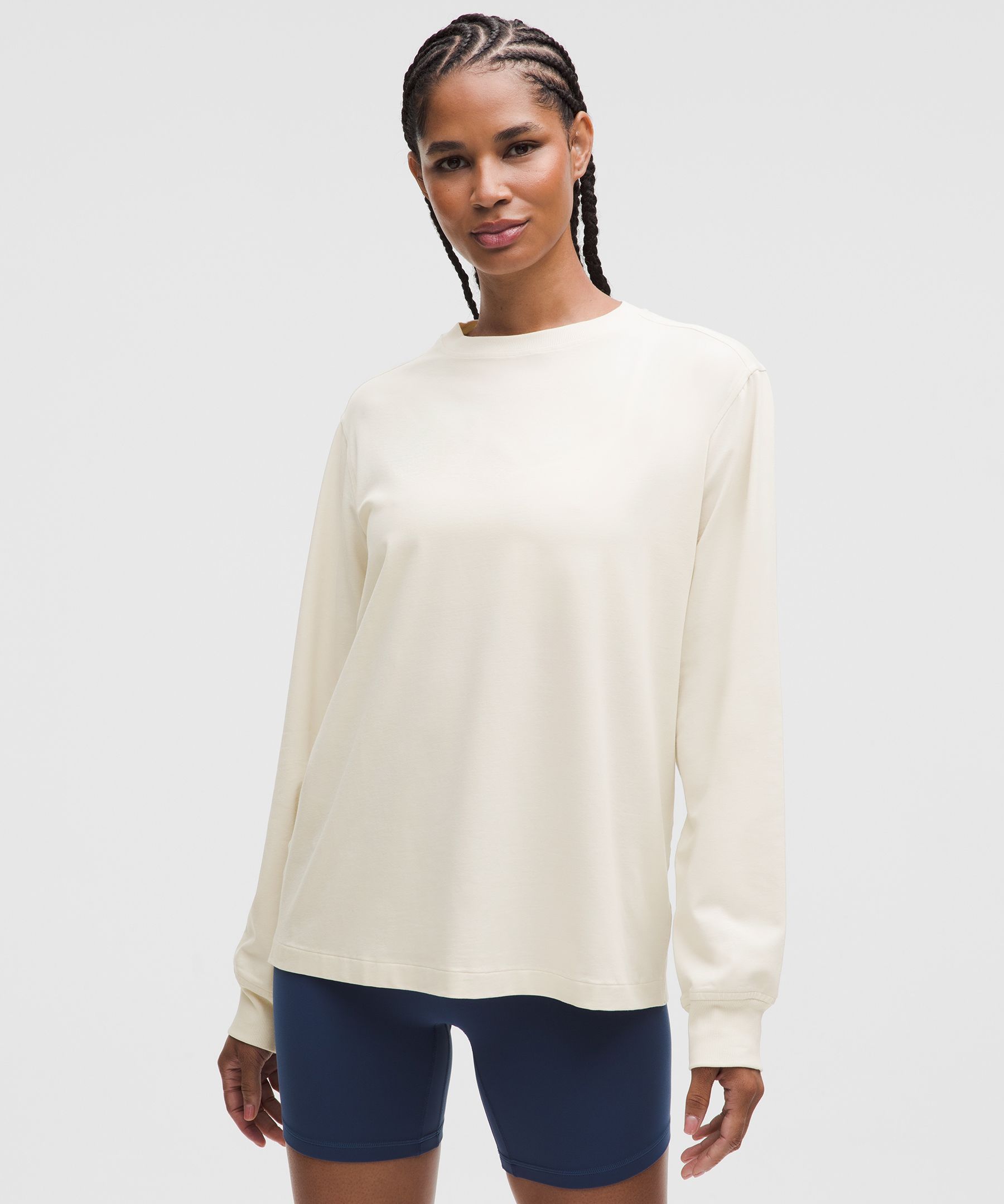 lululemon – Women's All Yours Organic Long-Sleeve Shirt – Color White – Size Large