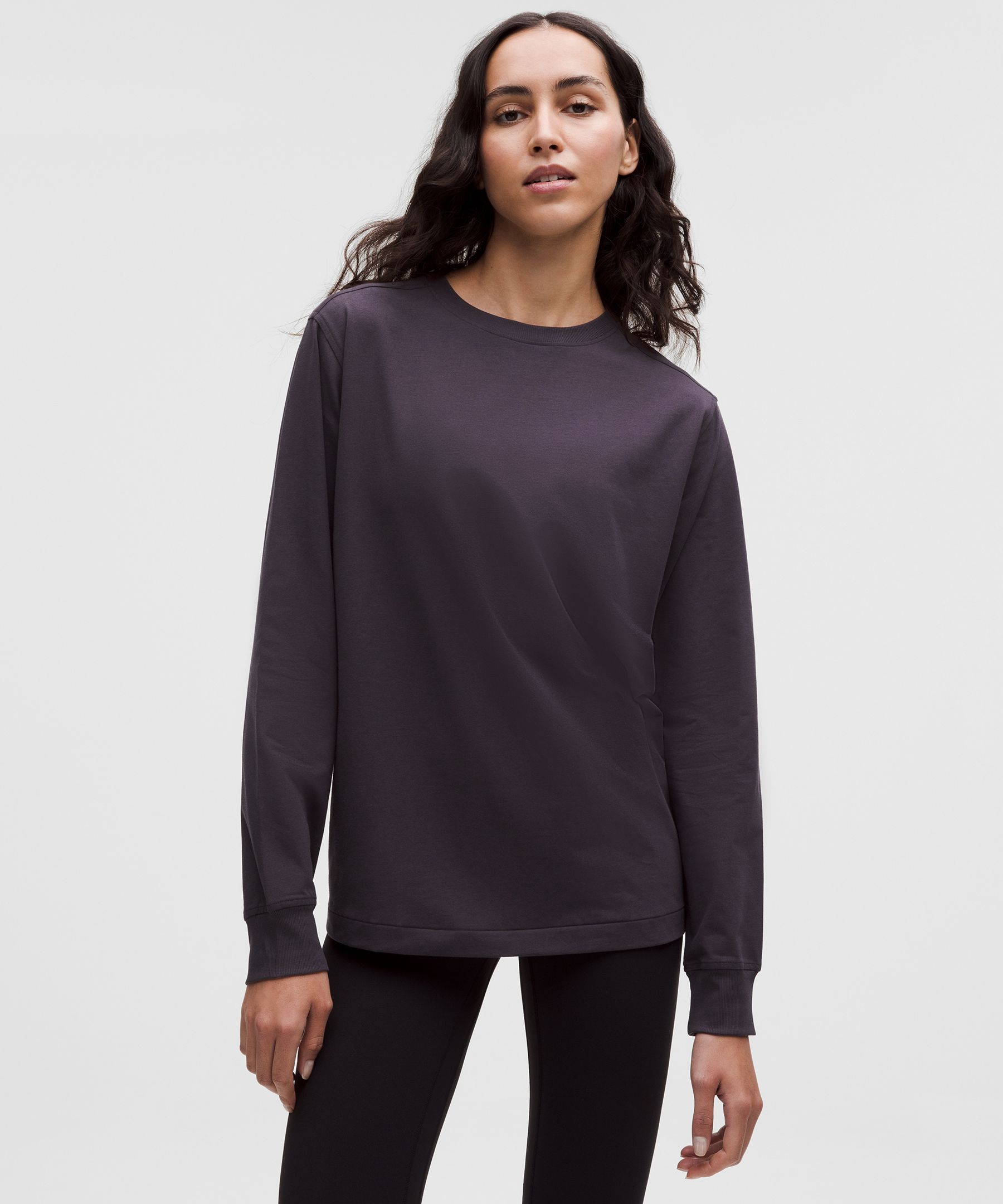 Lululemon All Yours Organic Cotton Long-sleeve Shirt In Purple