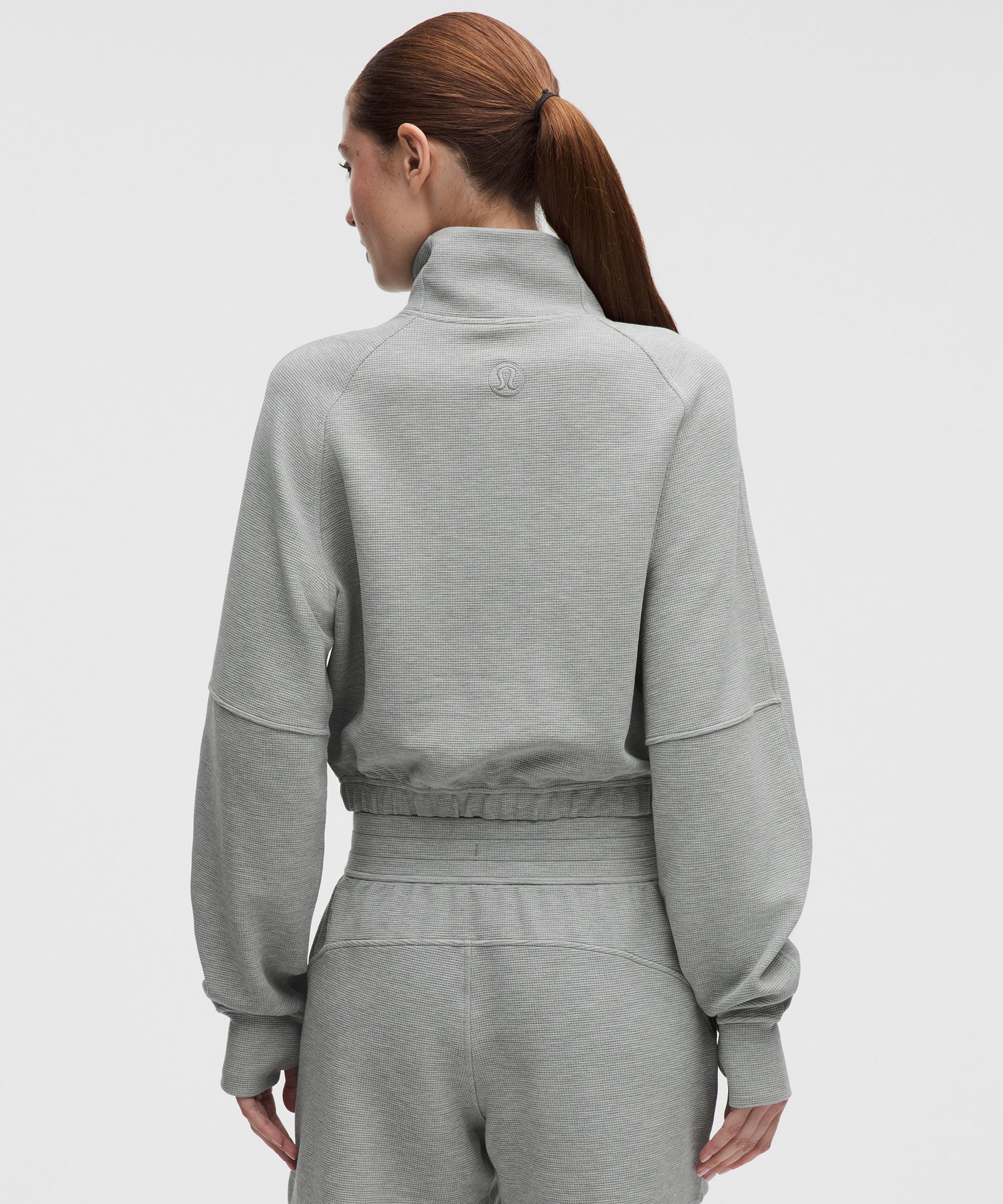 Scuba Cropped Funnel-Neck Half Zip *Waffle
