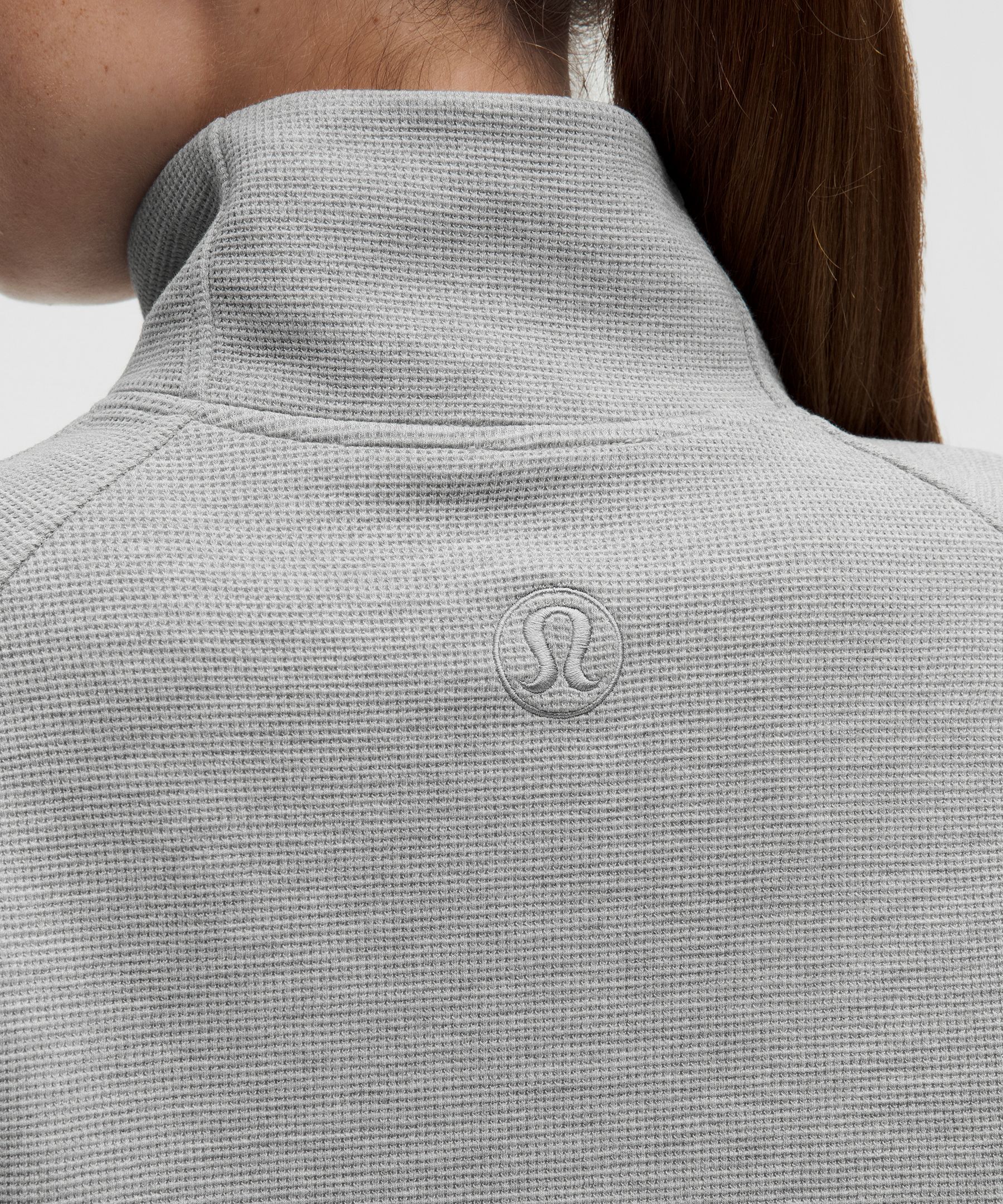 Scuba Cropped Funnel-Neck Half Zip *Waffle
