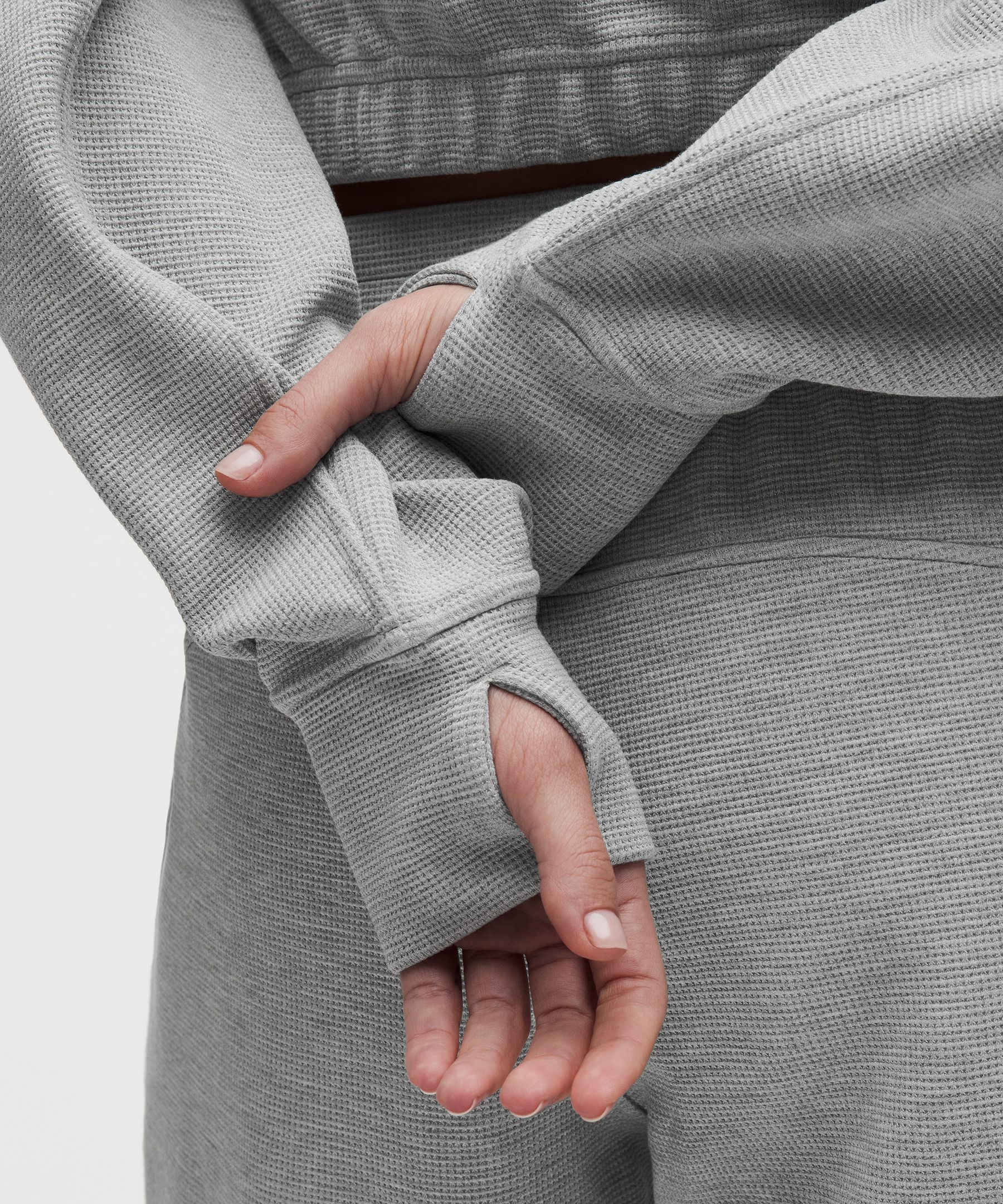 Scuba Cropped Funnel-Neck Half Zip *Waffle