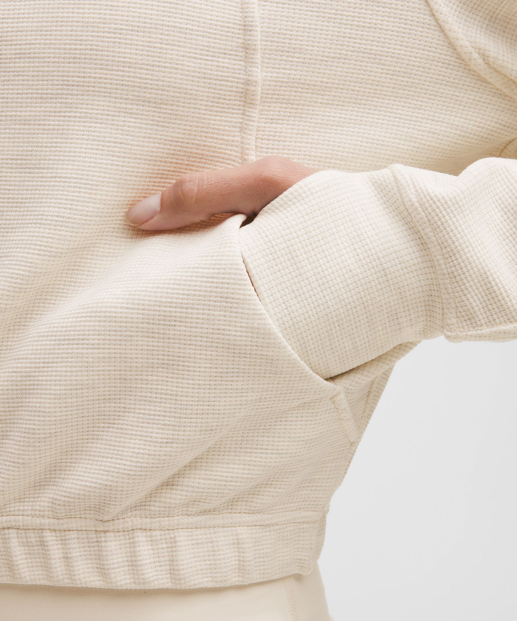 Scuba Cropped Funnel-Neck Half Zip *Waffle