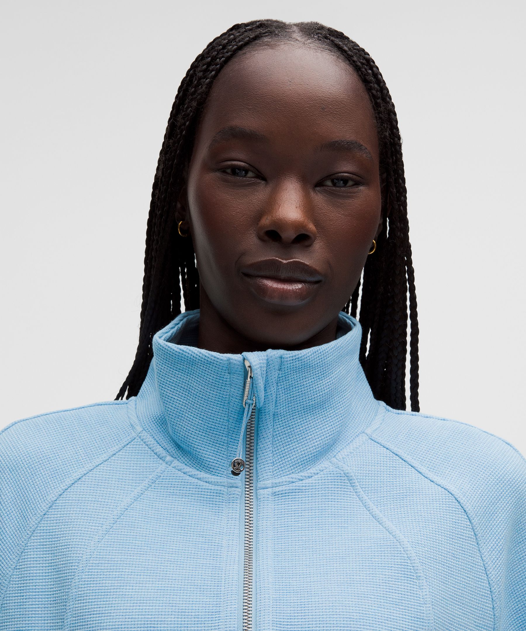 Scuba Cropped Funnel-Neck Half Zip *Waffle