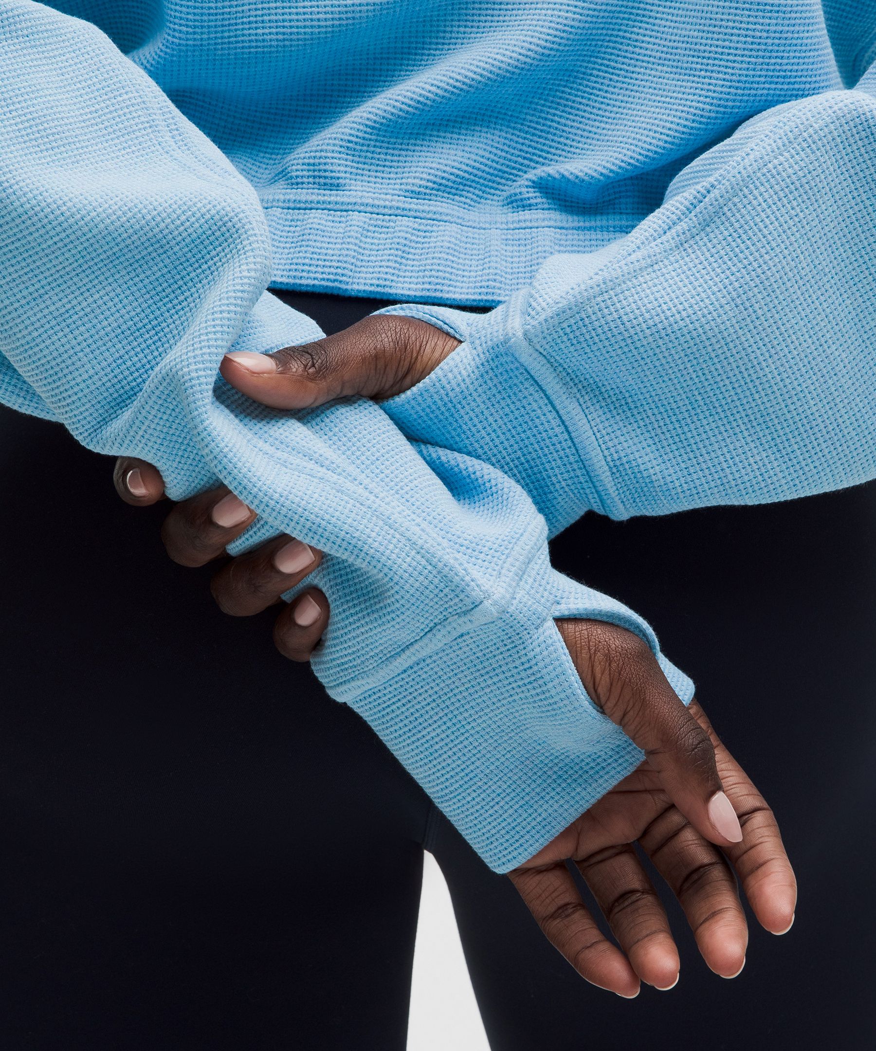 Scuba Cropped Funnel-Neck Half Zip *Waffle