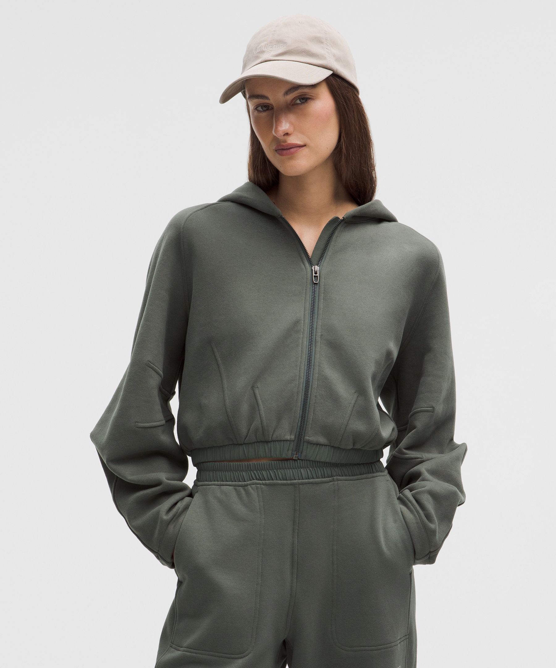 Loungeful Relaxed-Fit Full-Zip Cropped Hoodie