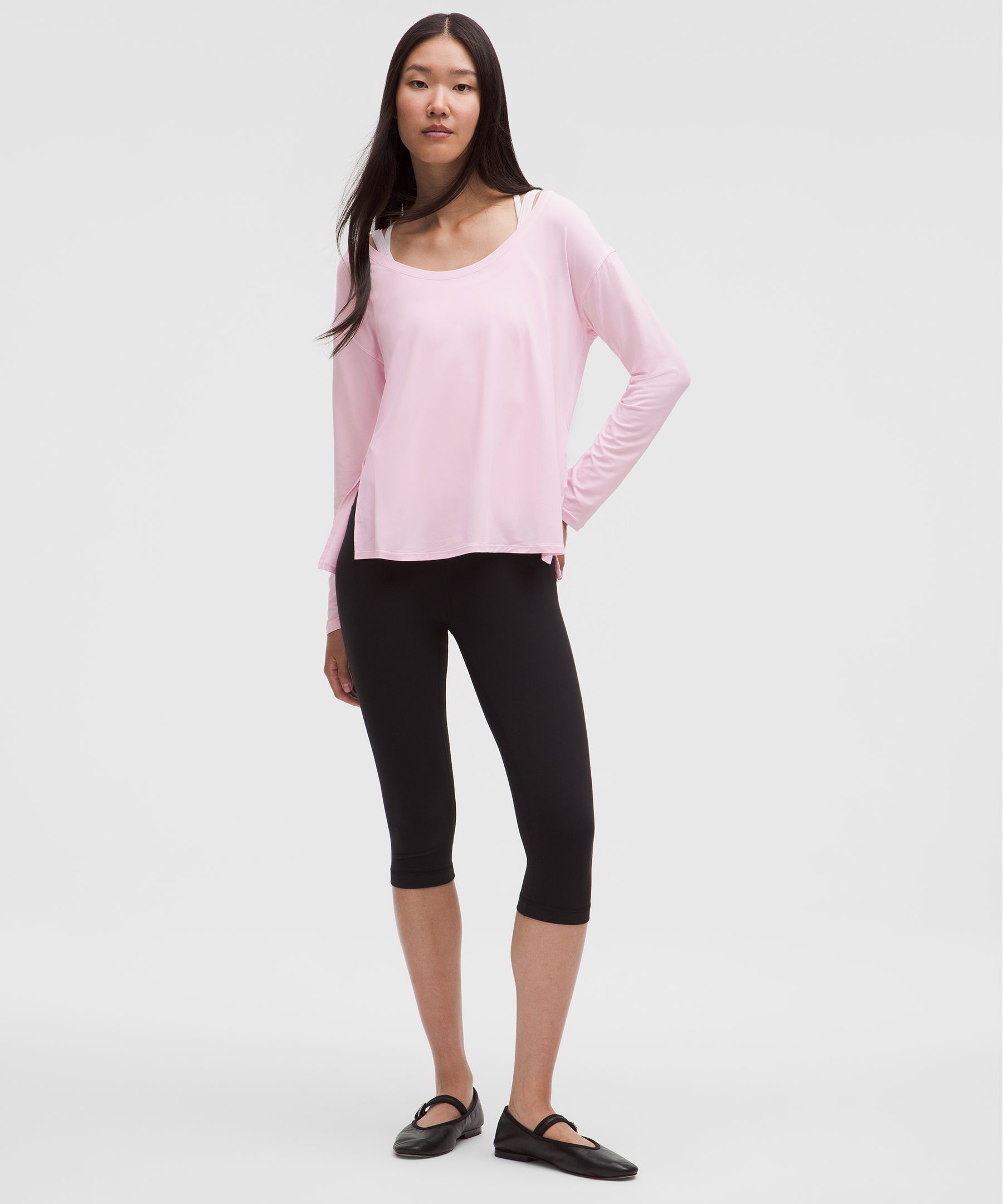 Lululemon Silkappeal Side-slit Long-sleeve Shirt In Pink