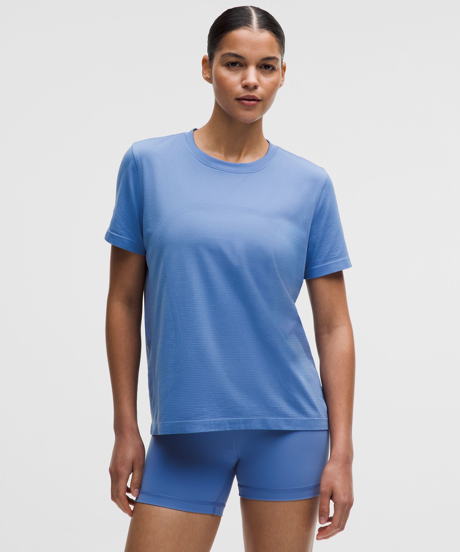 lululemon Swiftly 半袖　ウエスト丈　サイズ6 ブルーグレー Swiftly Tech 半袖シャツ 2.0 *ウエスト丈 | ショートスリーブ