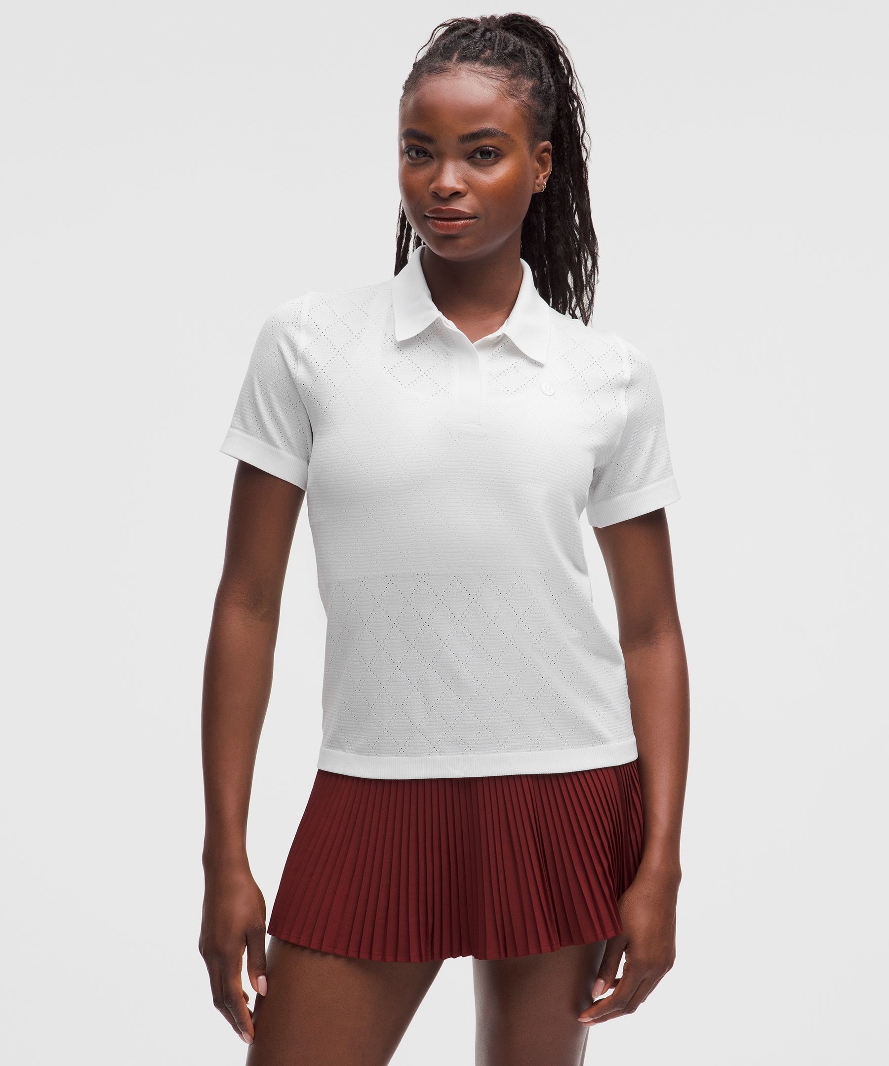 Swiftly Diamond-Knit Polo Shirt