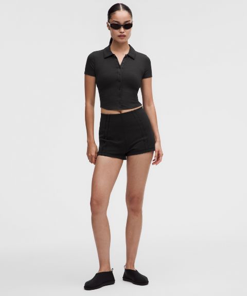 Женская рубашка с коротким рукавом Lululemon Button-Up Collared