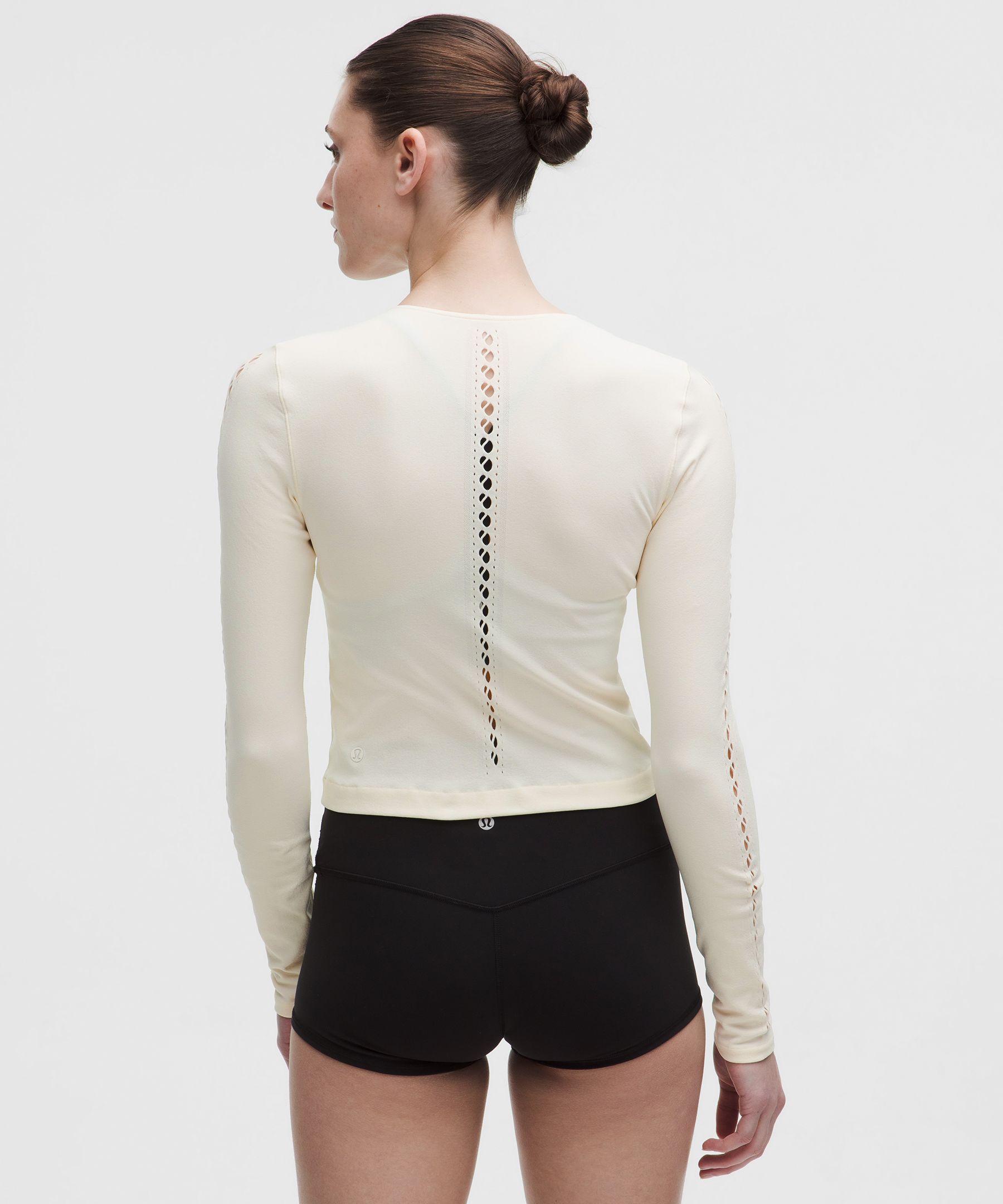 RevealKnit Eyelet Crewneck Long-Sleeve Shirt