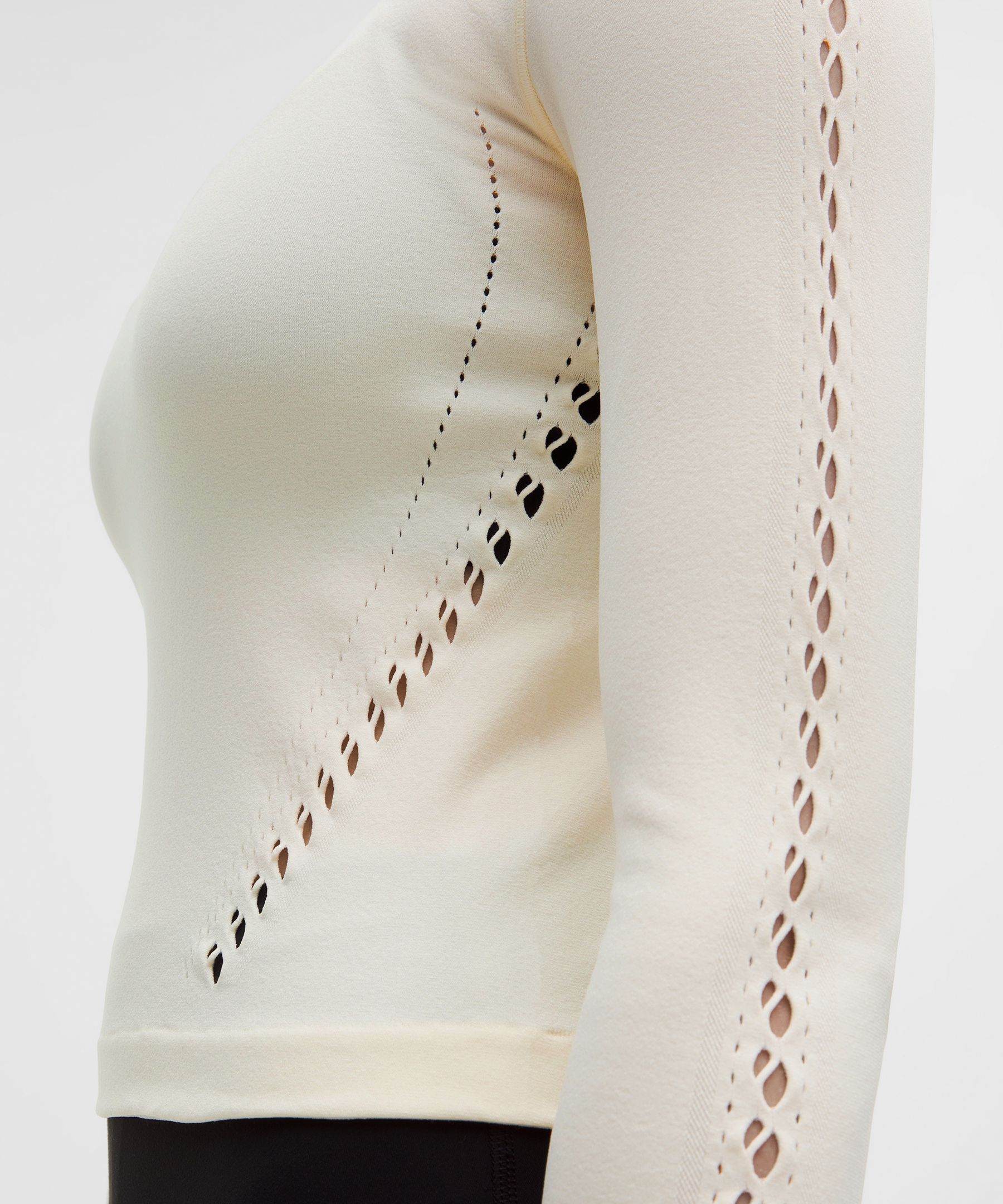 RevealKnit Eyelet Crewneck Long-Sleeve Shirt