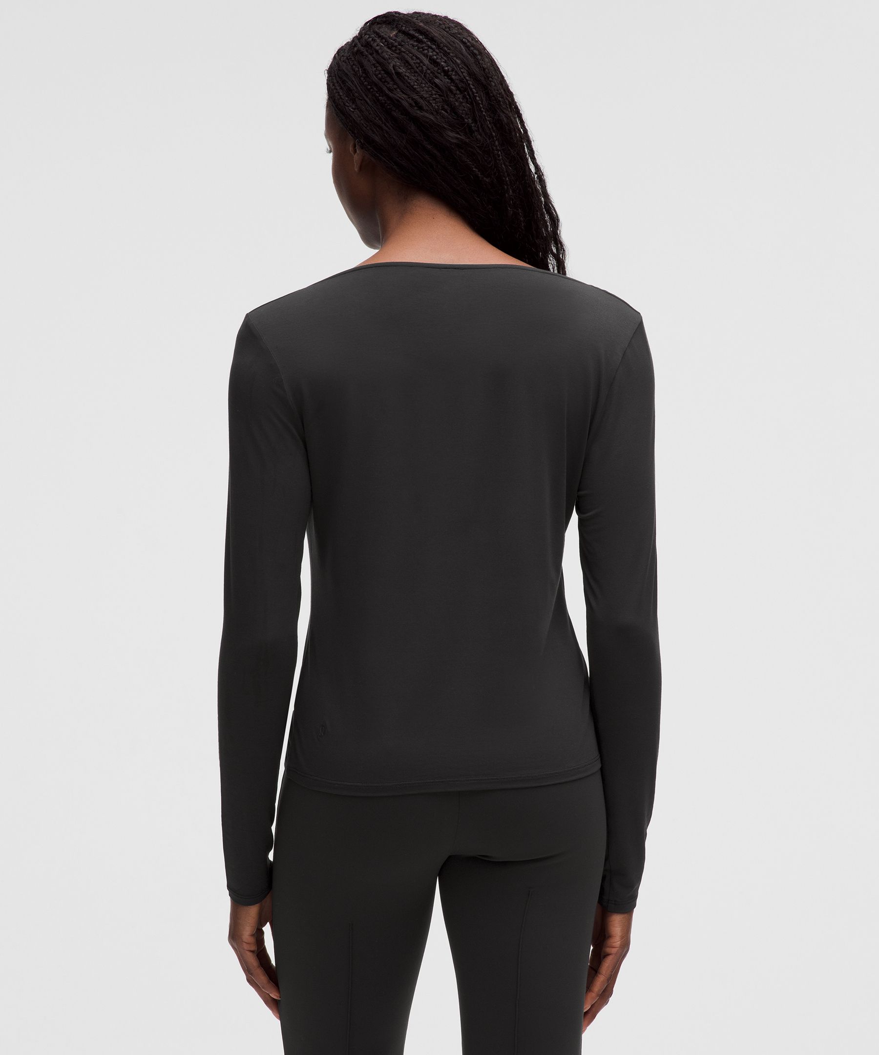 Modal-Silk Cowl-Neck Long-Sleeve Shirt | Women's Long Sleeve