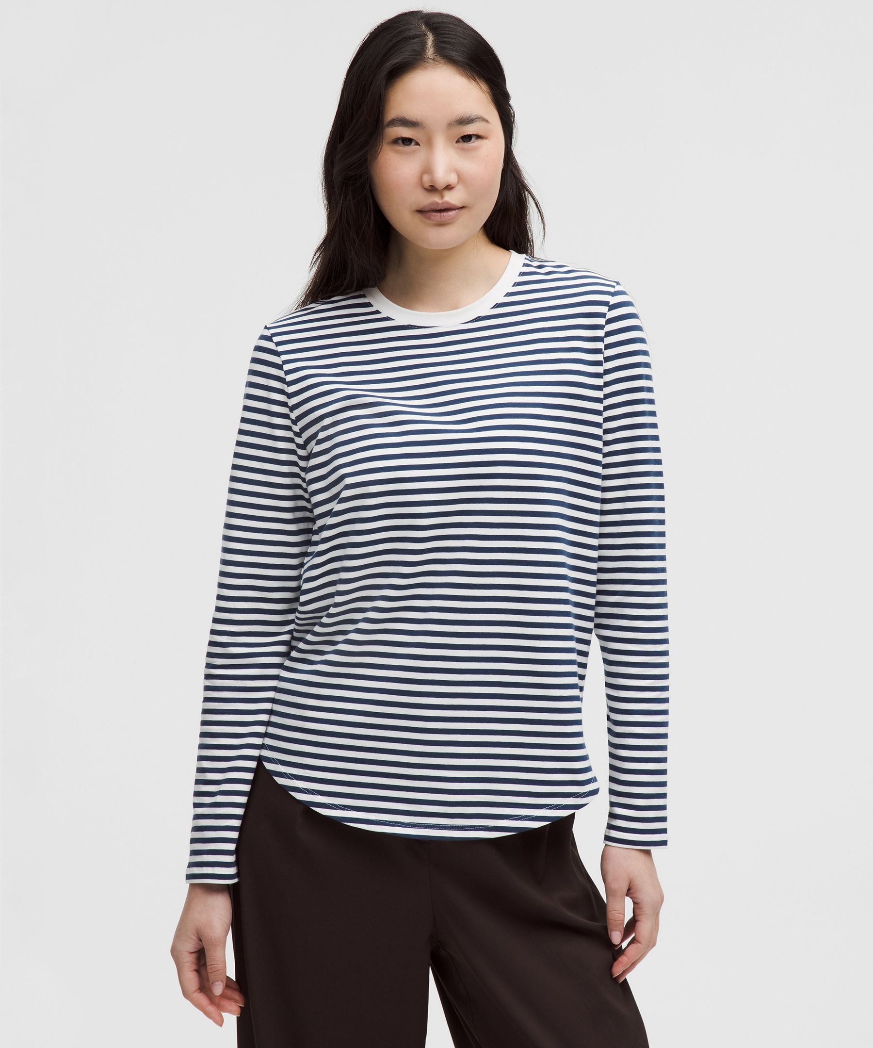 Love Long-Sleeve Shirt - Narrow Bold Stripe Club Blue White