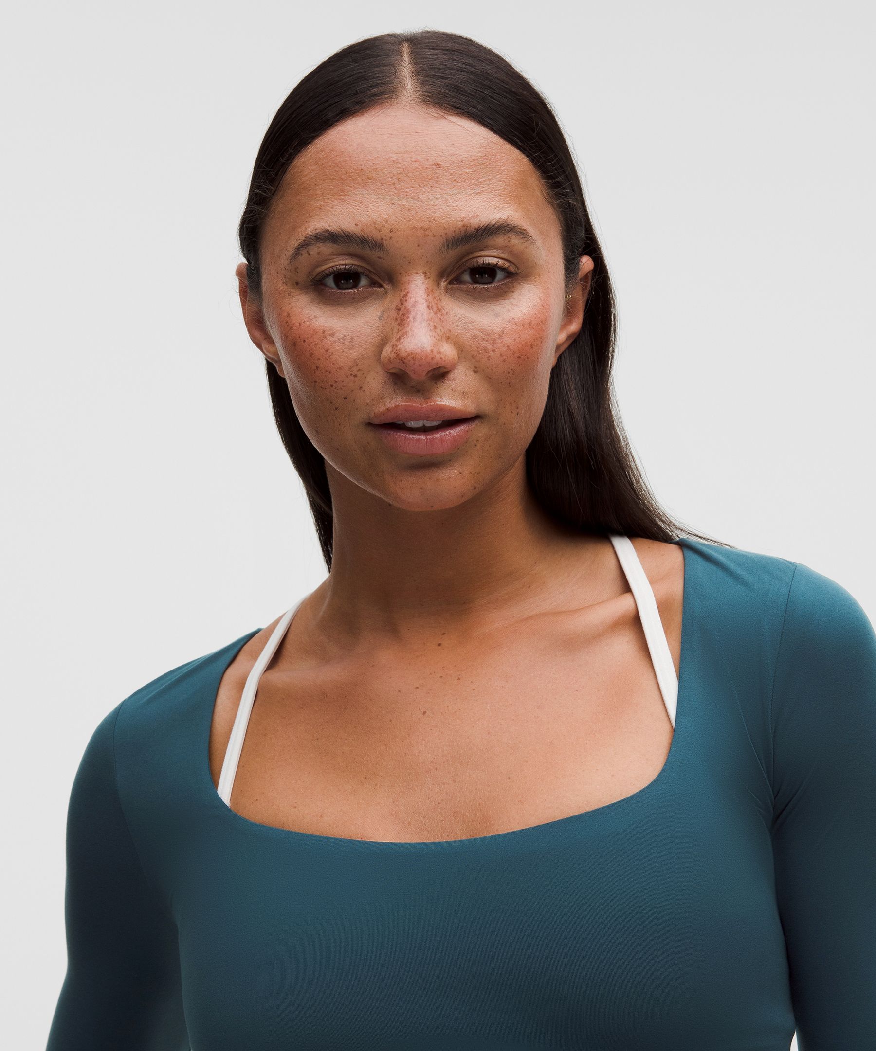 Lululemon Wundermost Ultra-soft Nulu Square-neck Long-sleeve Shirt In Blue