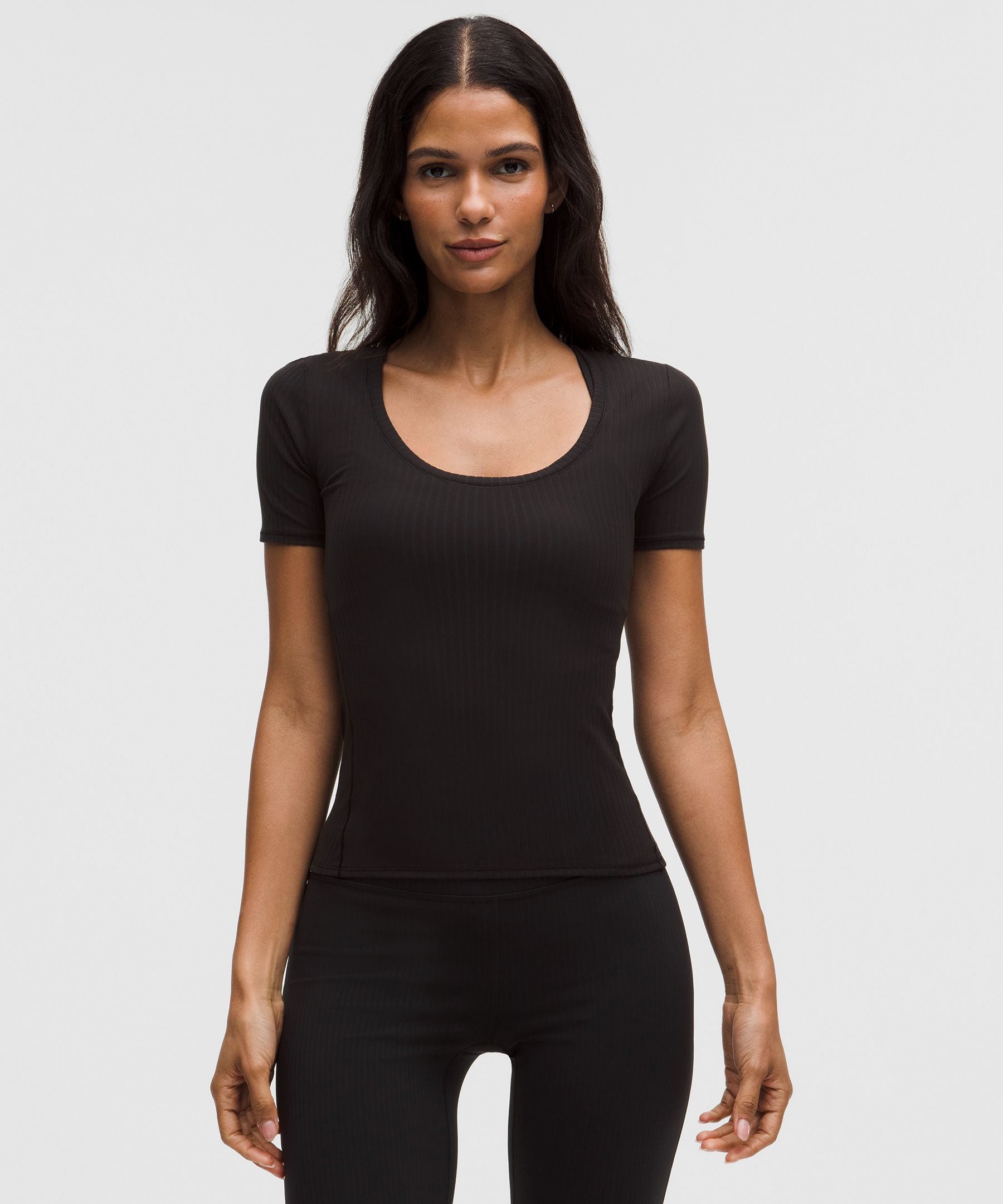 Wundermost Ultra-Soft Ribbed Nulu Scoop-Neck Shirt