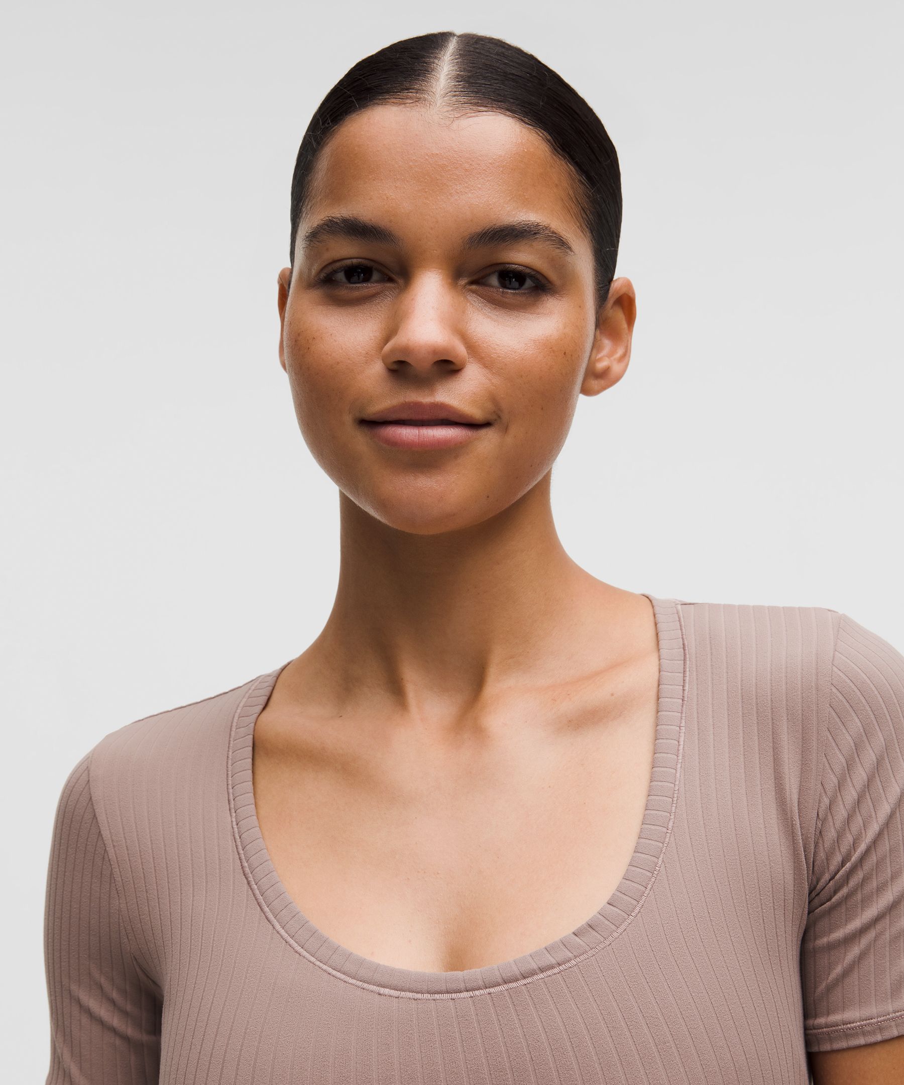 Wundermost Ultra-Soft Ribbed Nulu Scoop-Neck Shirt