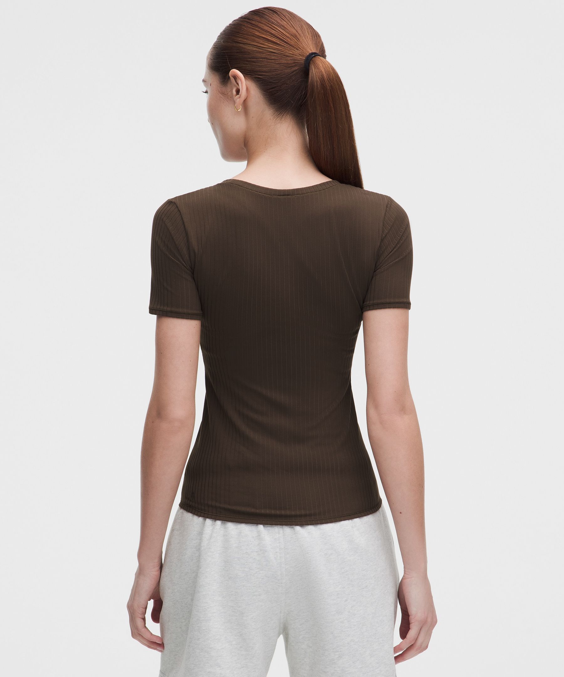 Wundermost Ultra-Soft Ribbed Nulu Scoop-Neck Shirt