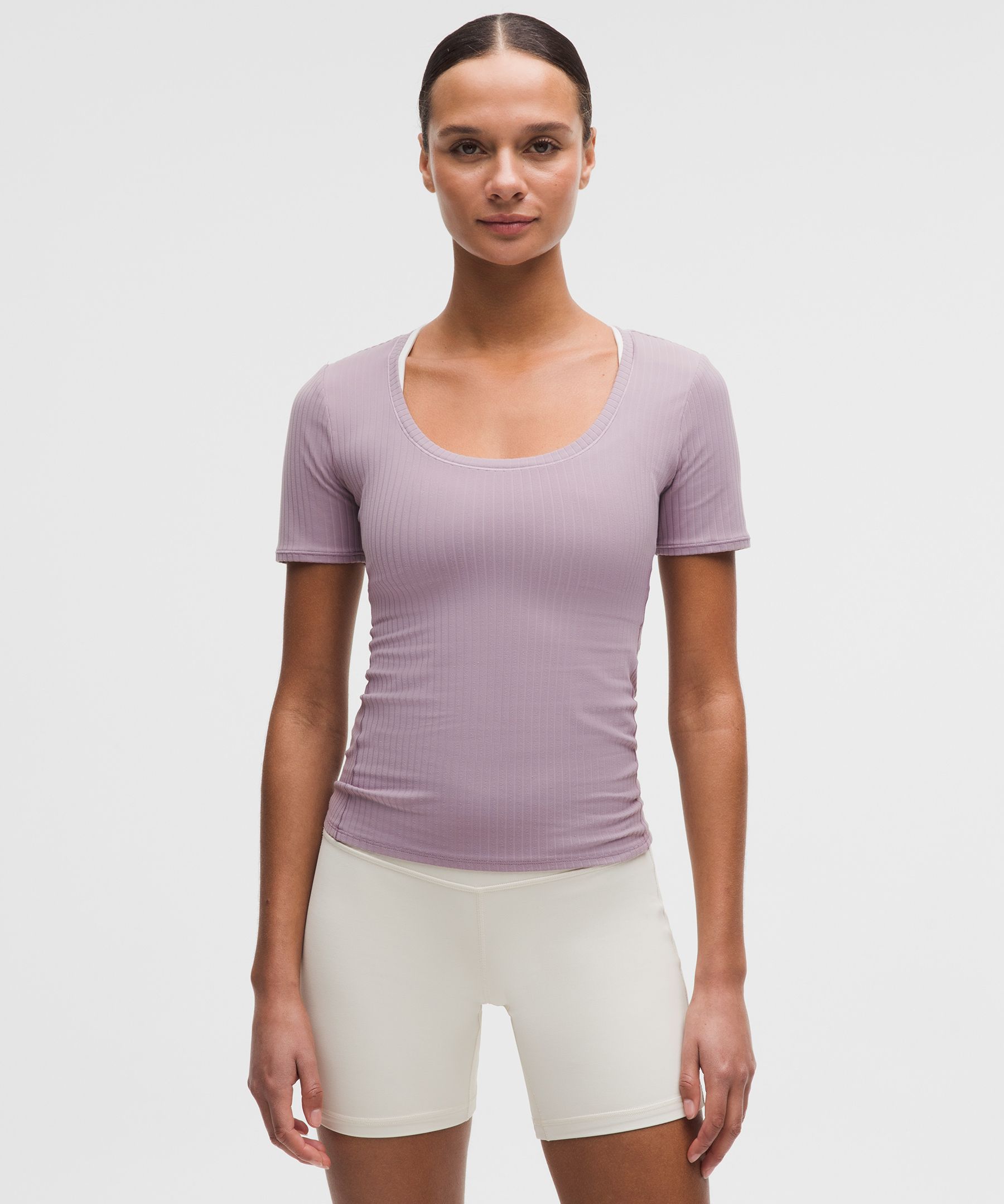 Wundermost Ultra-Soft Ribbed Nulu Scoop-Neck Shirt