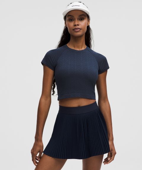 Женский укороченный топ Lululemon Swiftly Pointelle с коротким рукавом