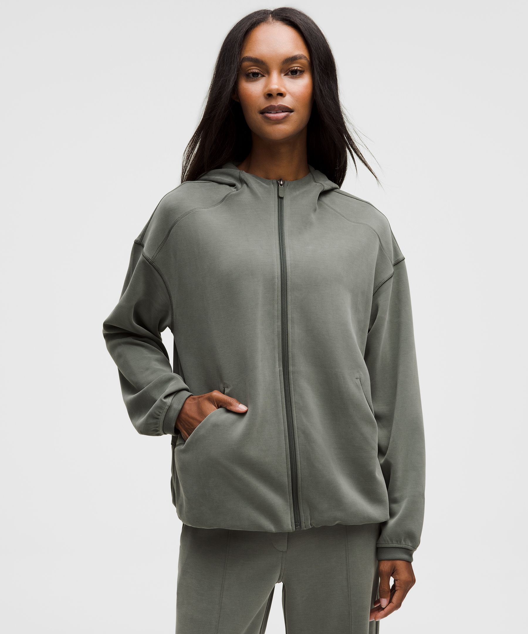 Lululemon Softstreme Full-zip Hoodie In Gray