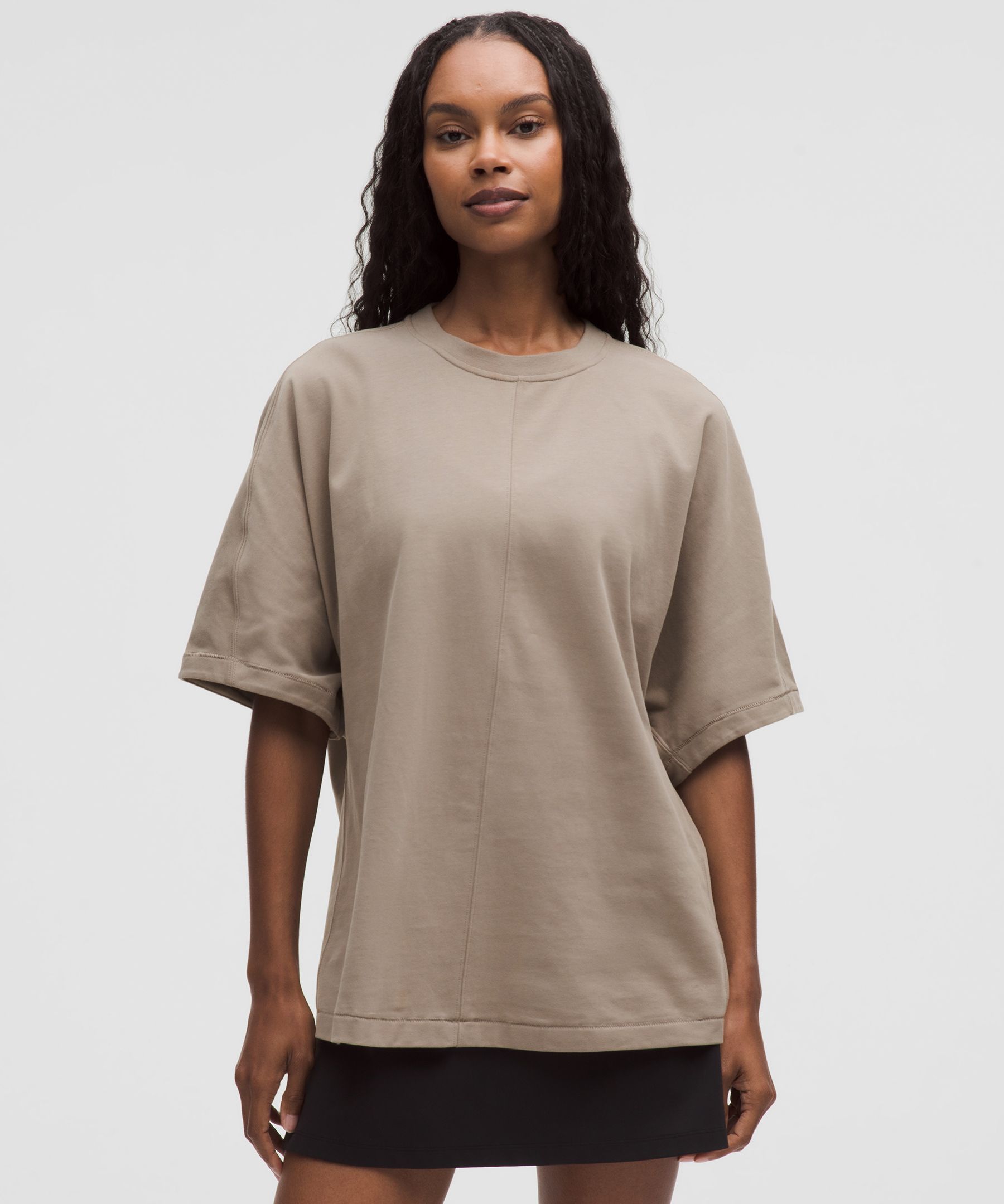 Lululemon Cotton Jersey Oversized Stitch-detail T-shirt