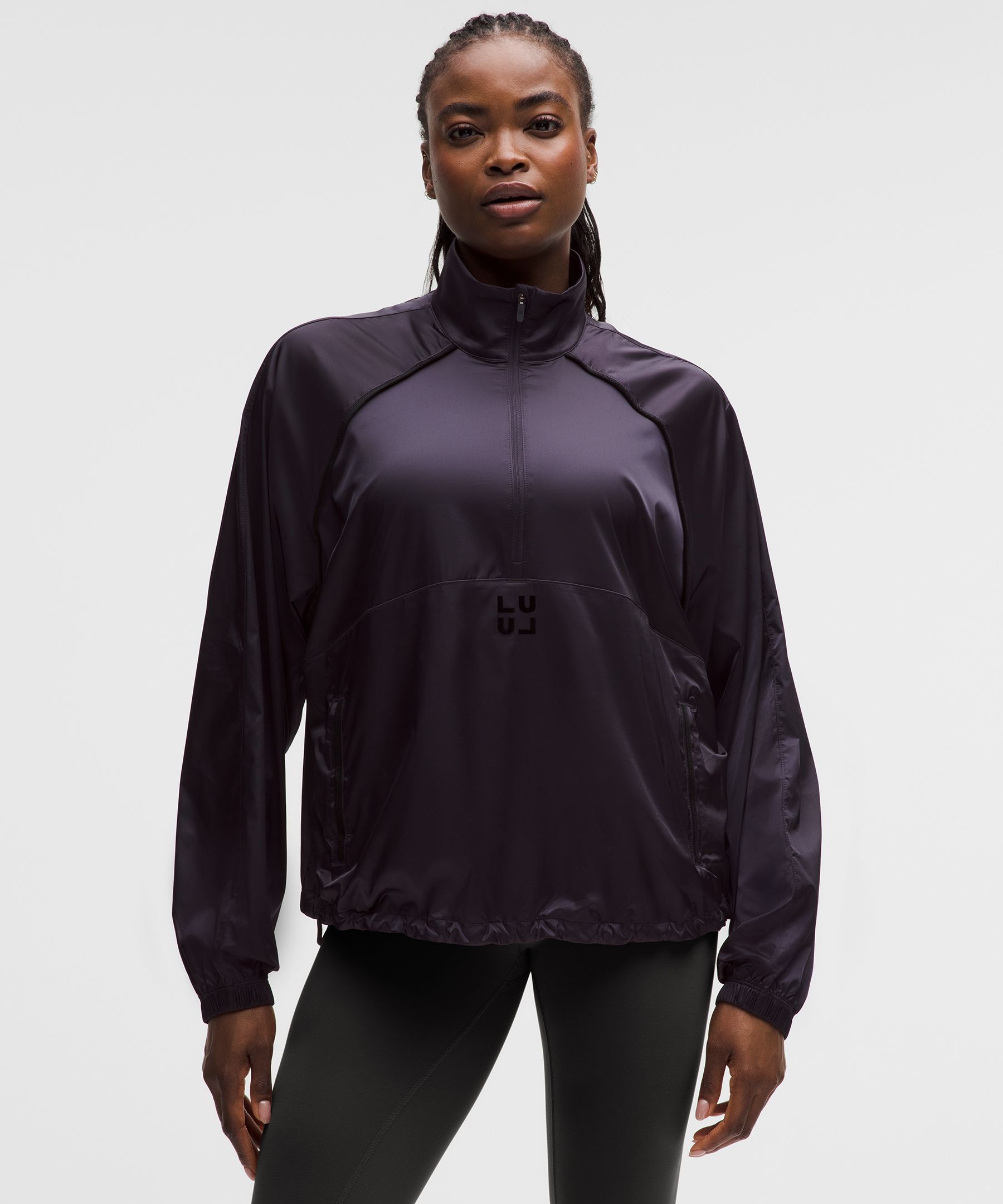 Lululemon Stretch-satin Flocked Training Jacket In Purple