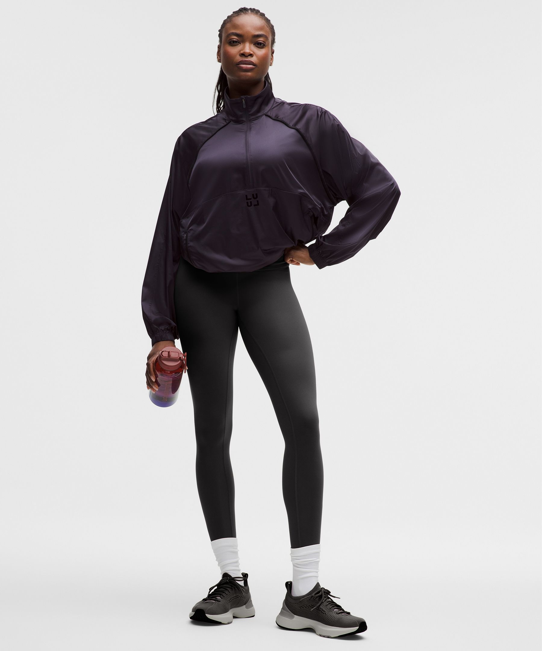 Lululemon Stretch-satin Flocked Training Jacket In Purple