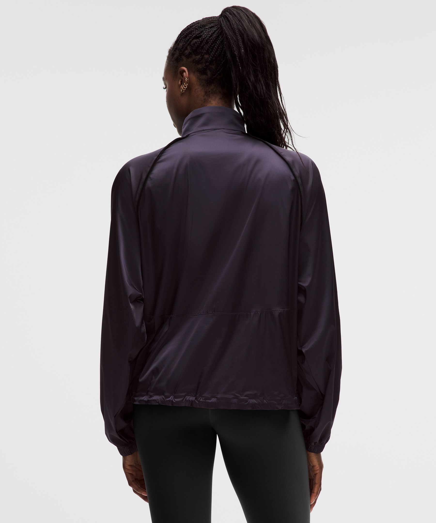 Lululemon Stretch-satin Flocked Training Jacket In Purple