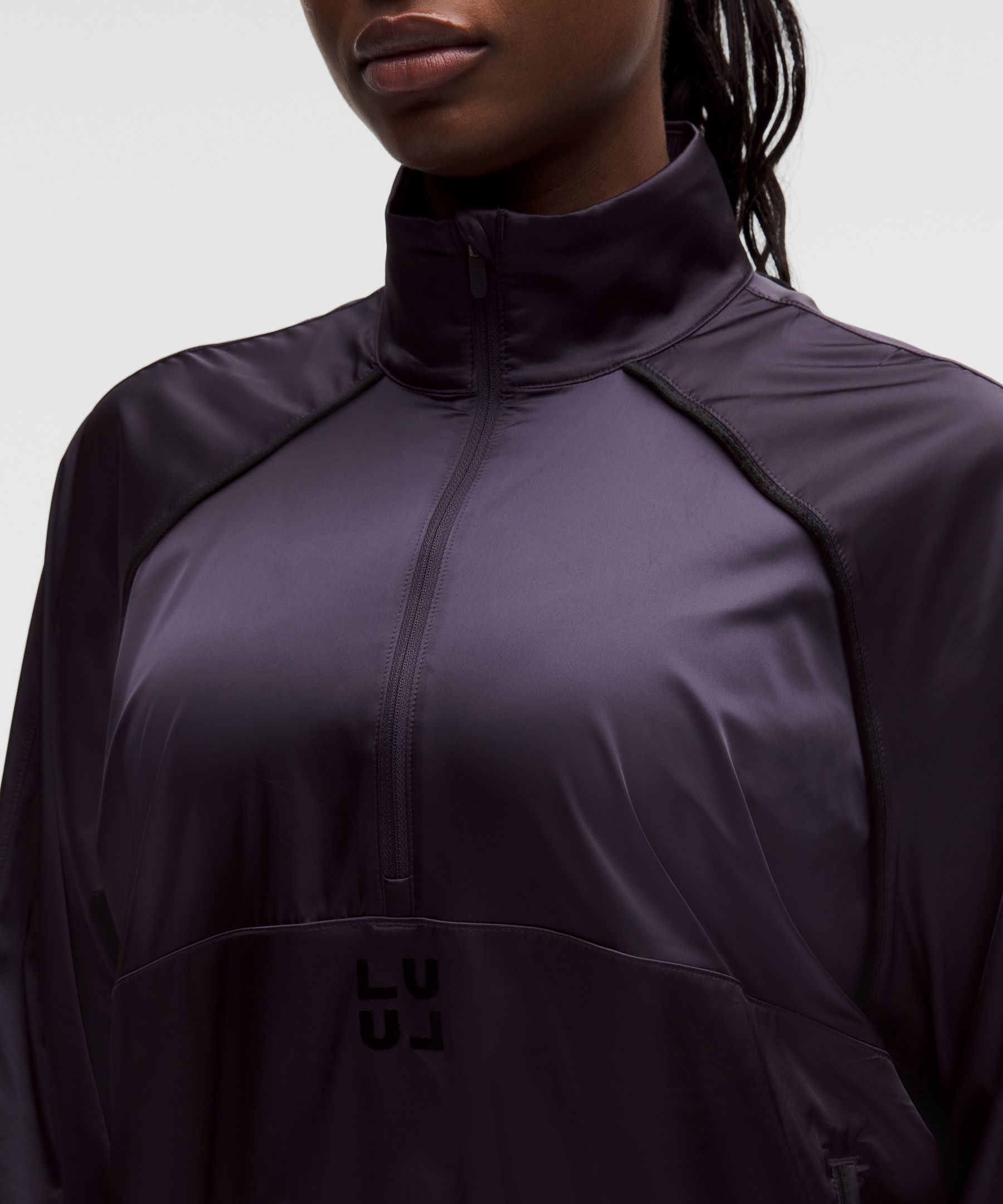 Lululemon Stretch-satin Flocked Training Jacket In Purple