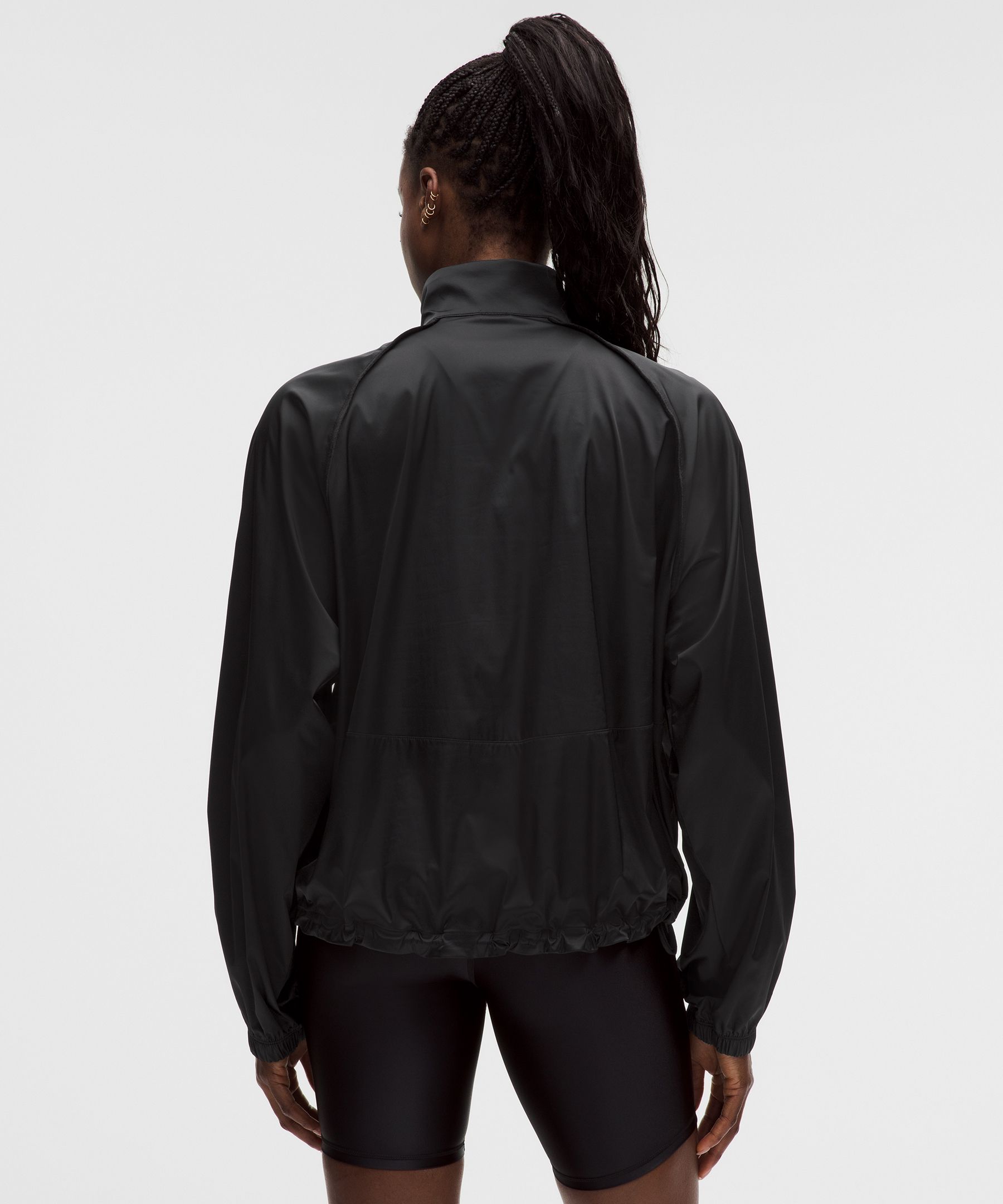 Stretch-Satin Flocked Training Jacket