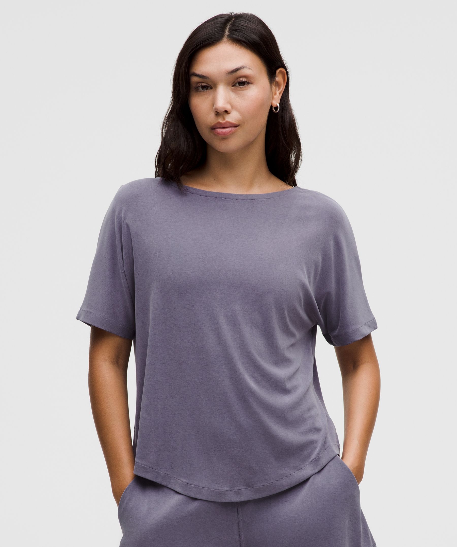 Lululemon Drapey Softstreme Boatneck Short-Sleeve Shirt INTERNATIONAL SHIPPING