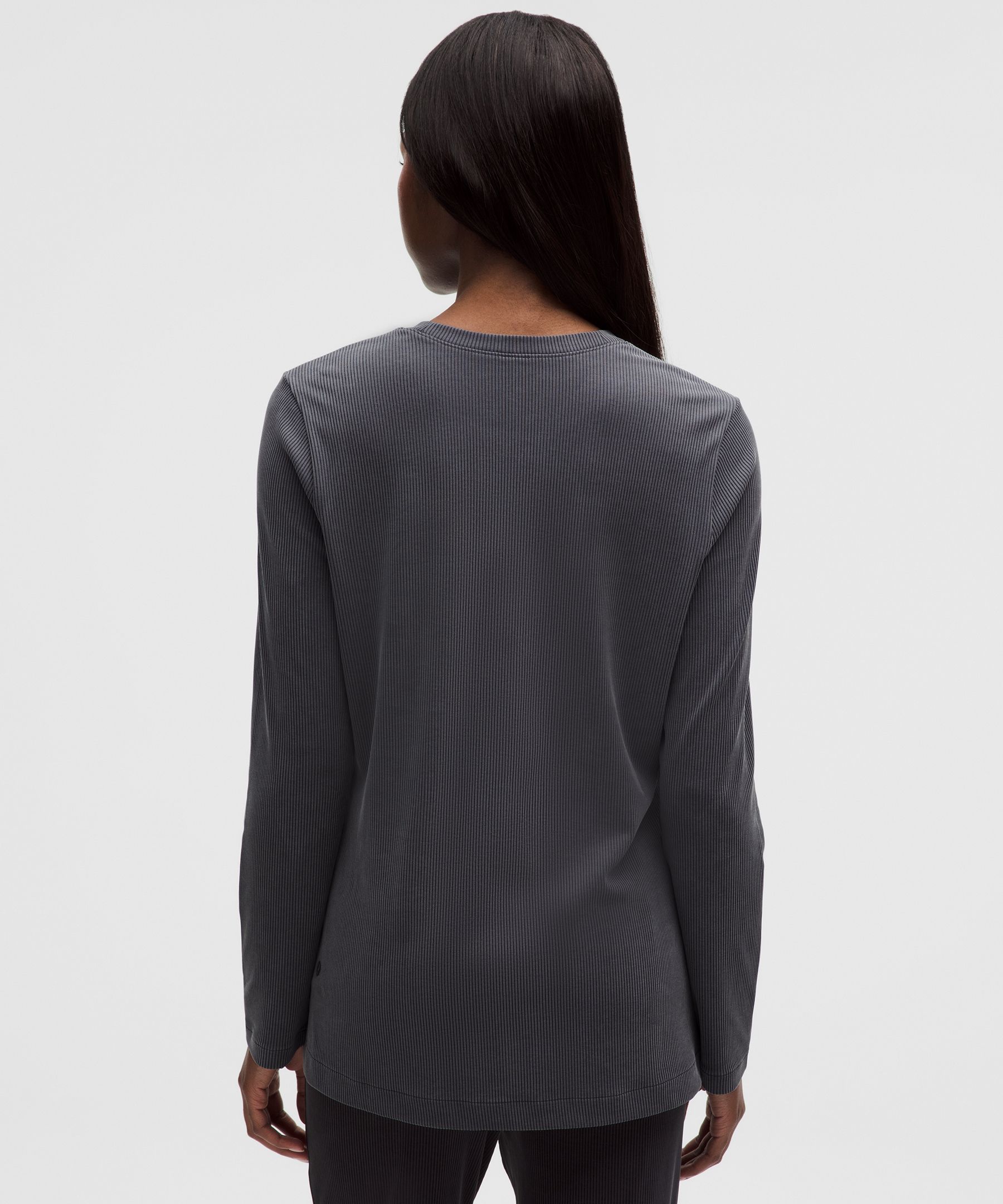 Lululemon Ribbed Drapey Softsteme Long-sleeve Tunic In Gray
