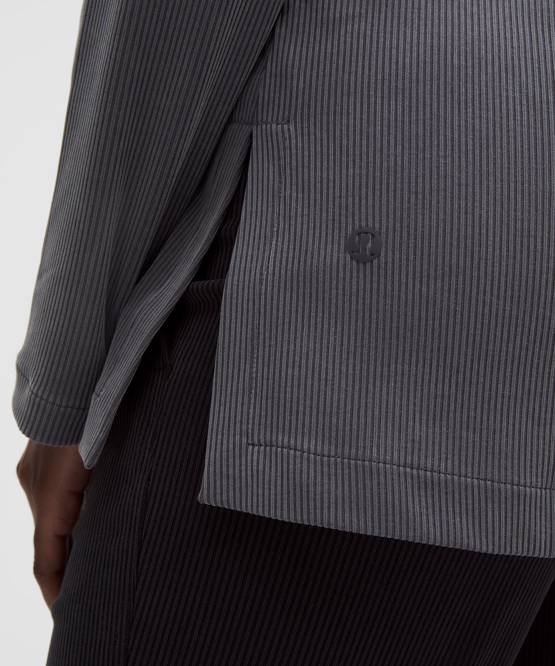 Lululemon Ribbed Drapey Softsteme Long-sleeve Tunic In Gray