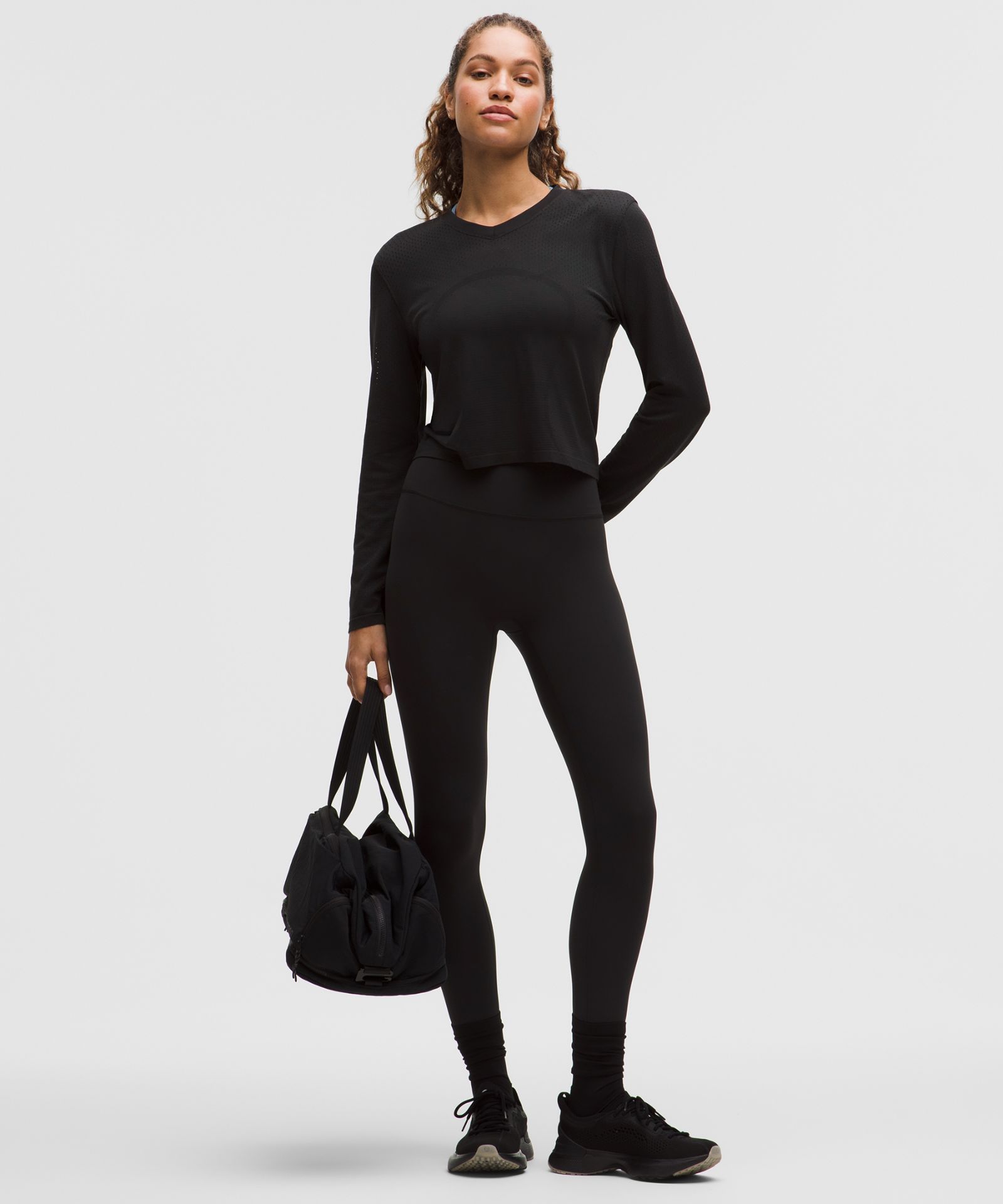 Женская рубашка Lululemon Swiftly с V-вырезом и длинным рукавом — фото 2