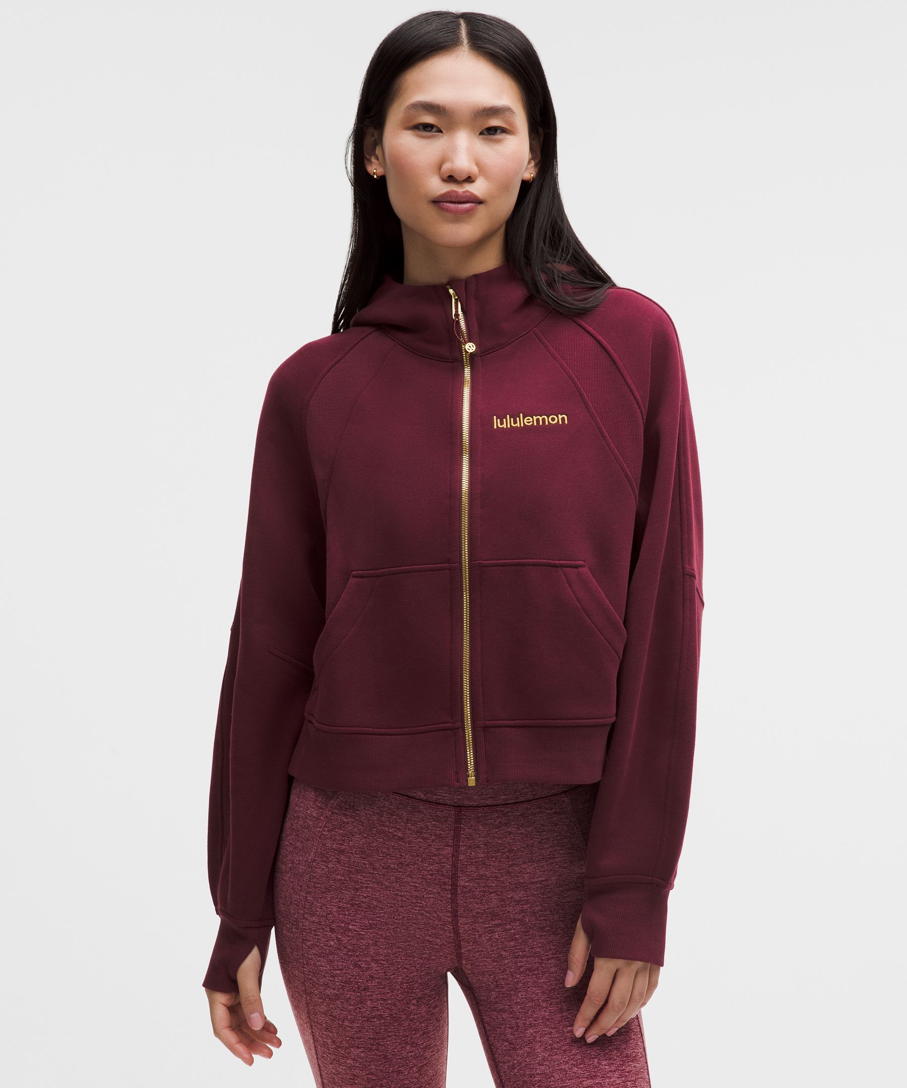 lululemon – Women’s Lunar New Year Scuba Oversized Full-Zip Hoodie – Color Burgundy/Red – Size 6