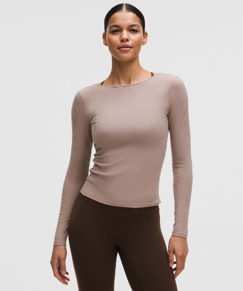 Lululemon Ribbed Scoop-Back Yoga Long-Sleeve Shirt