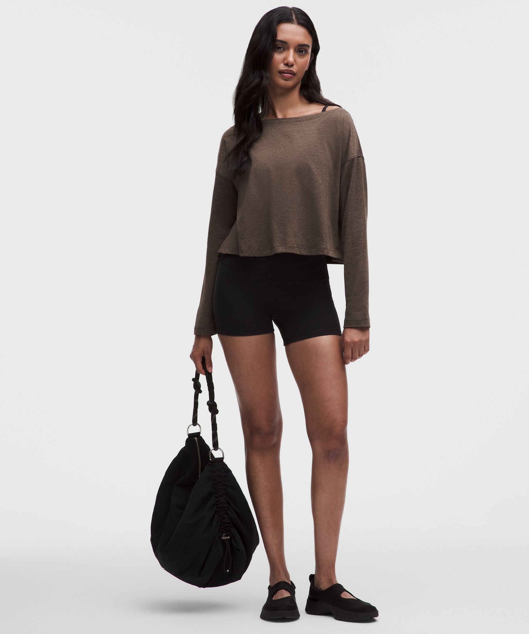 Softy Suedey Relaxed Boatneck Long-Sleeve Shirt