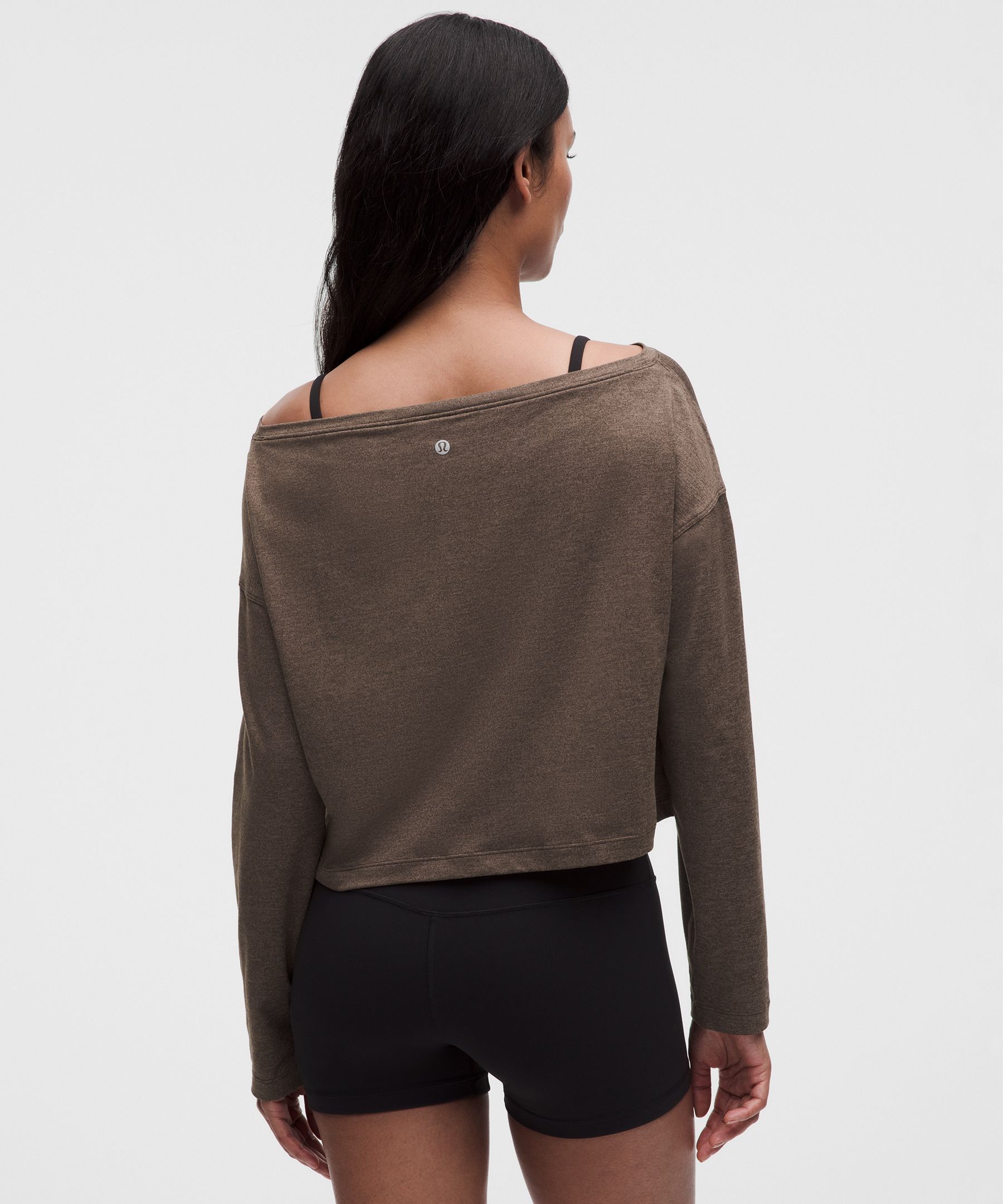 Softy Suedey Relaxed Boatneck Long-Sleeve Shirt