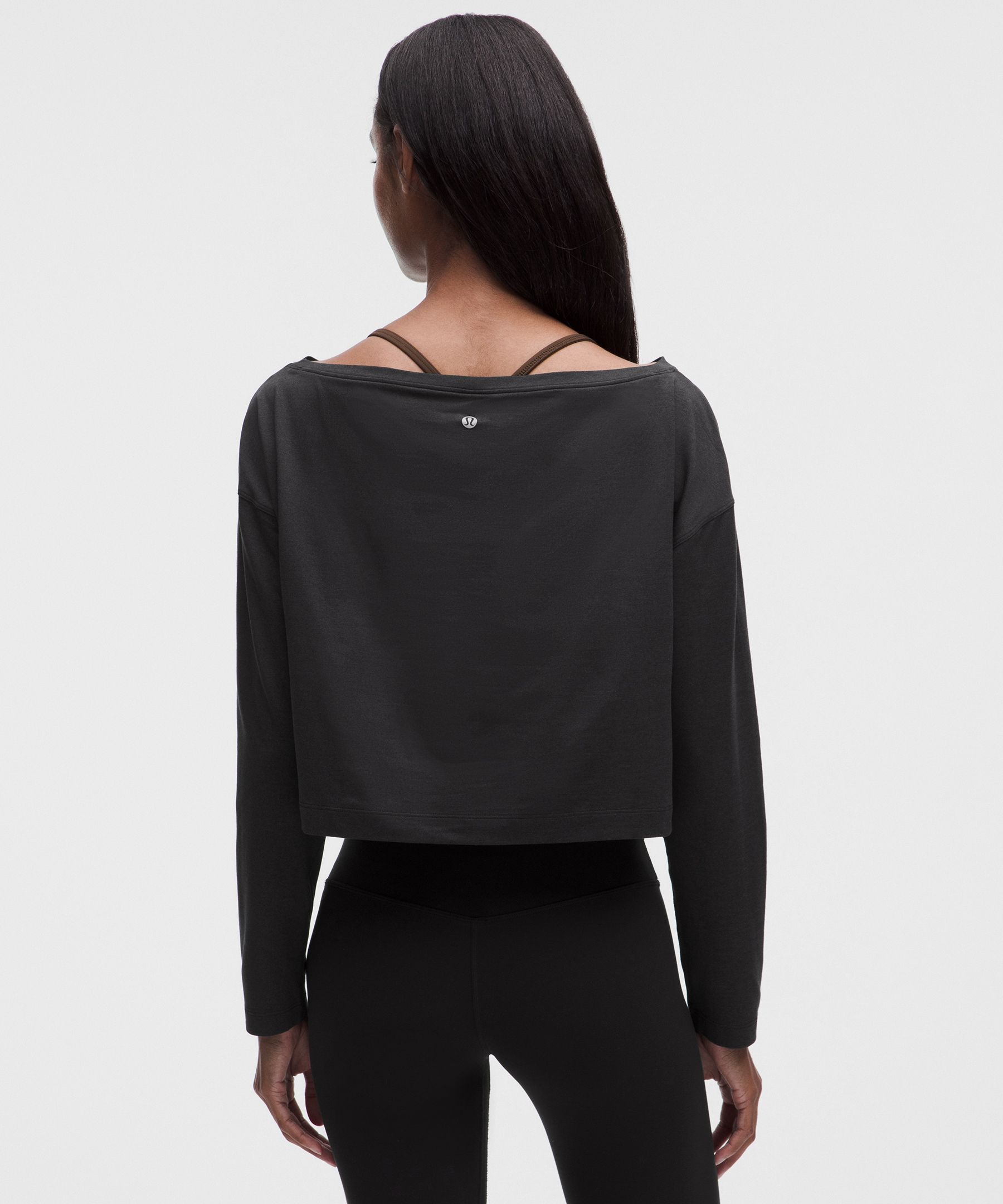 Softy Suedey Relaxed Boatneck Long-Sleeve Shirt