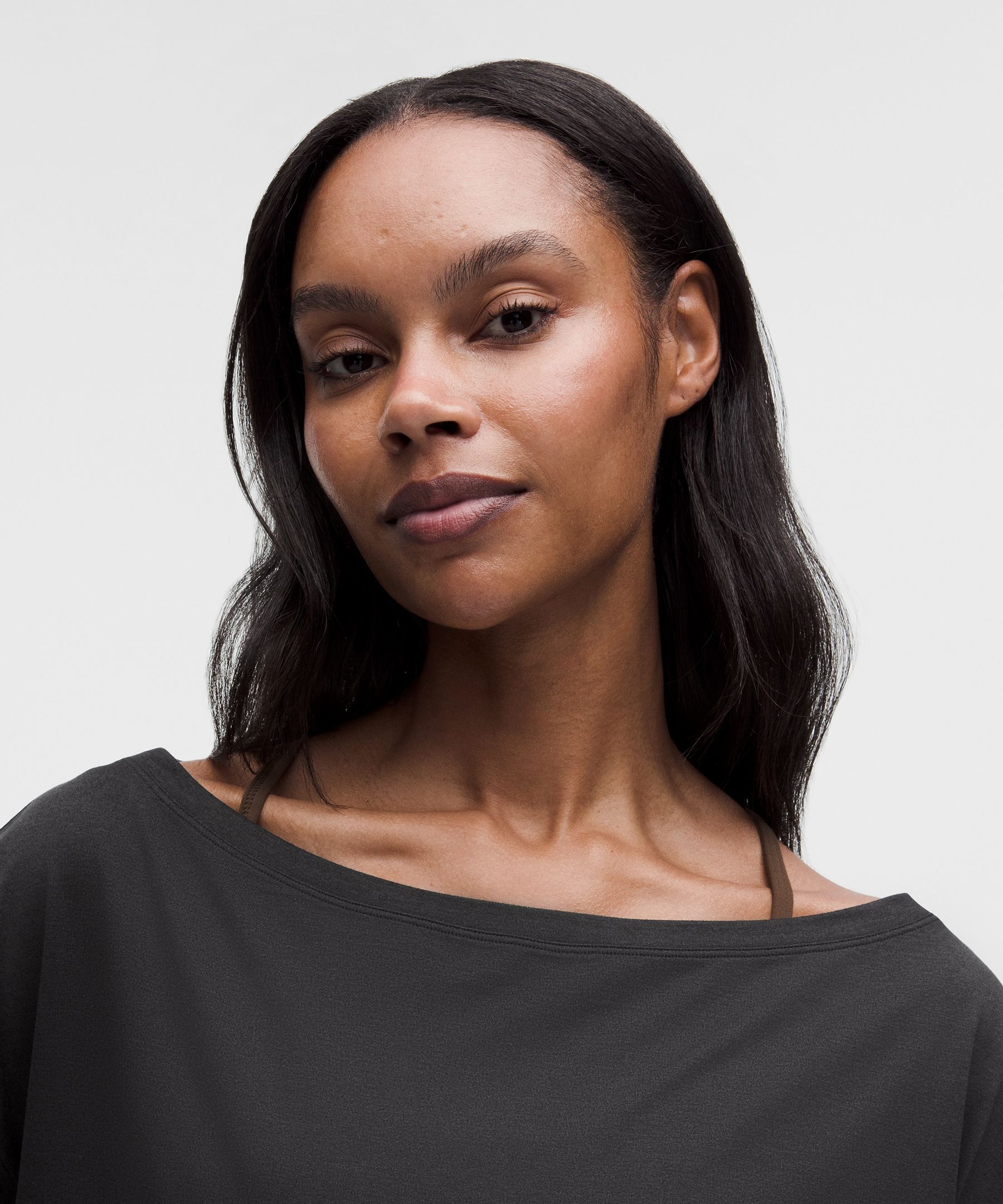 Softy Suedey Relaxed Boatneck Long-Sleeve Shirt