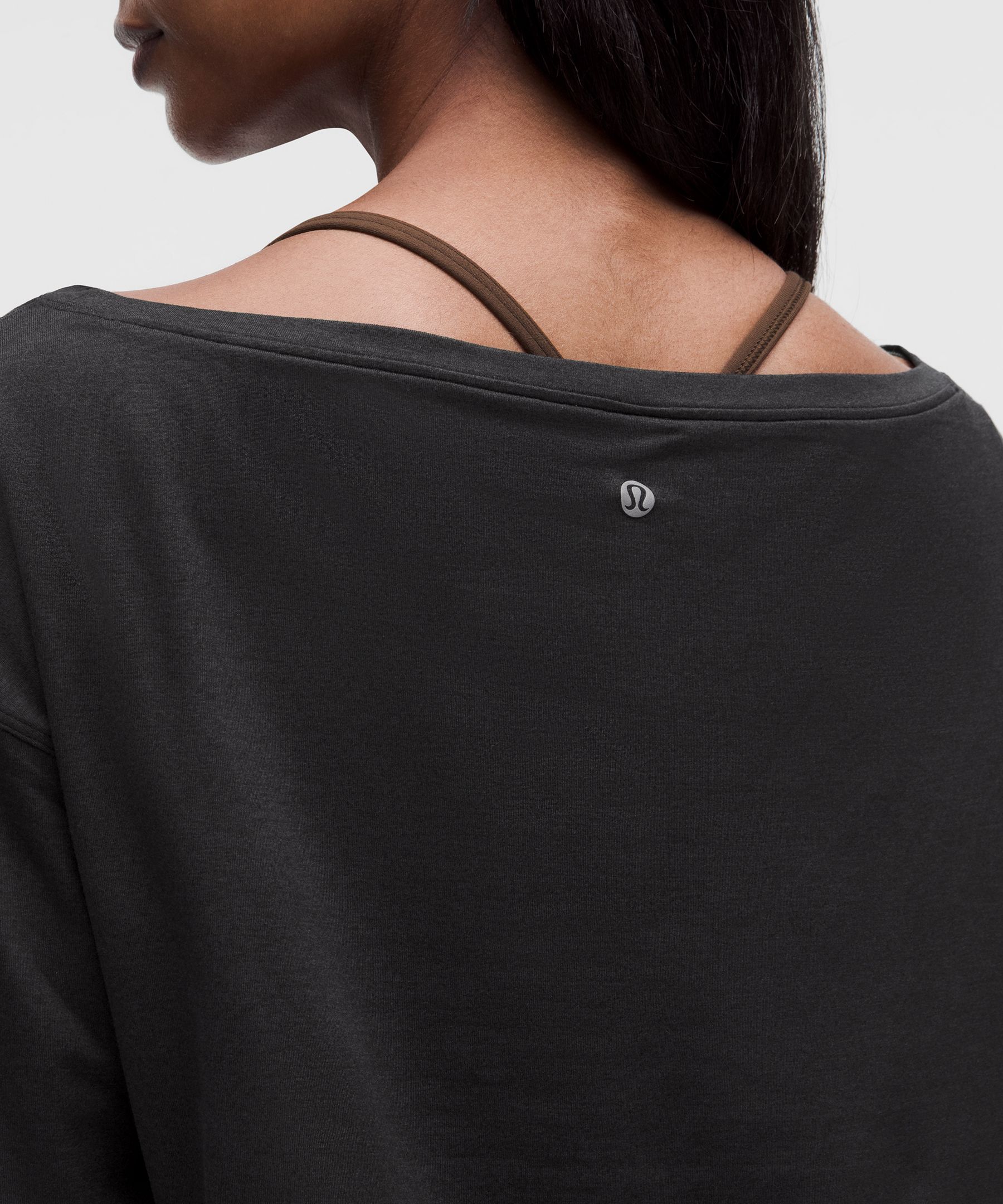 Softy Suedey Relaxed Boatneck Long-Sleeve Shirt