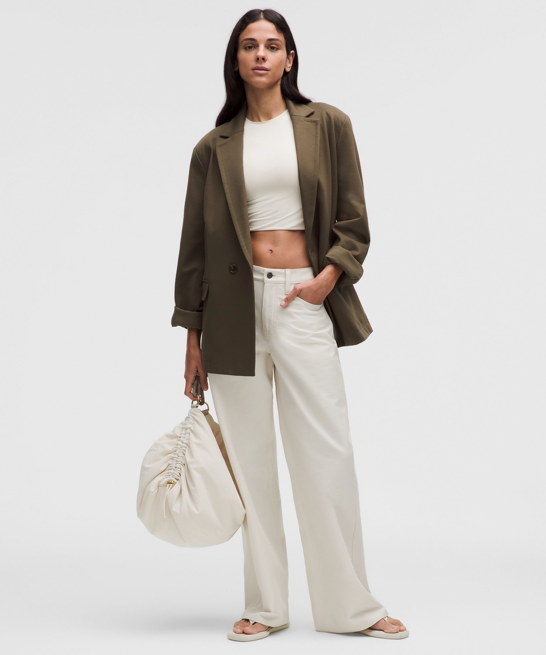 Brushed Twill Oversized Blazer