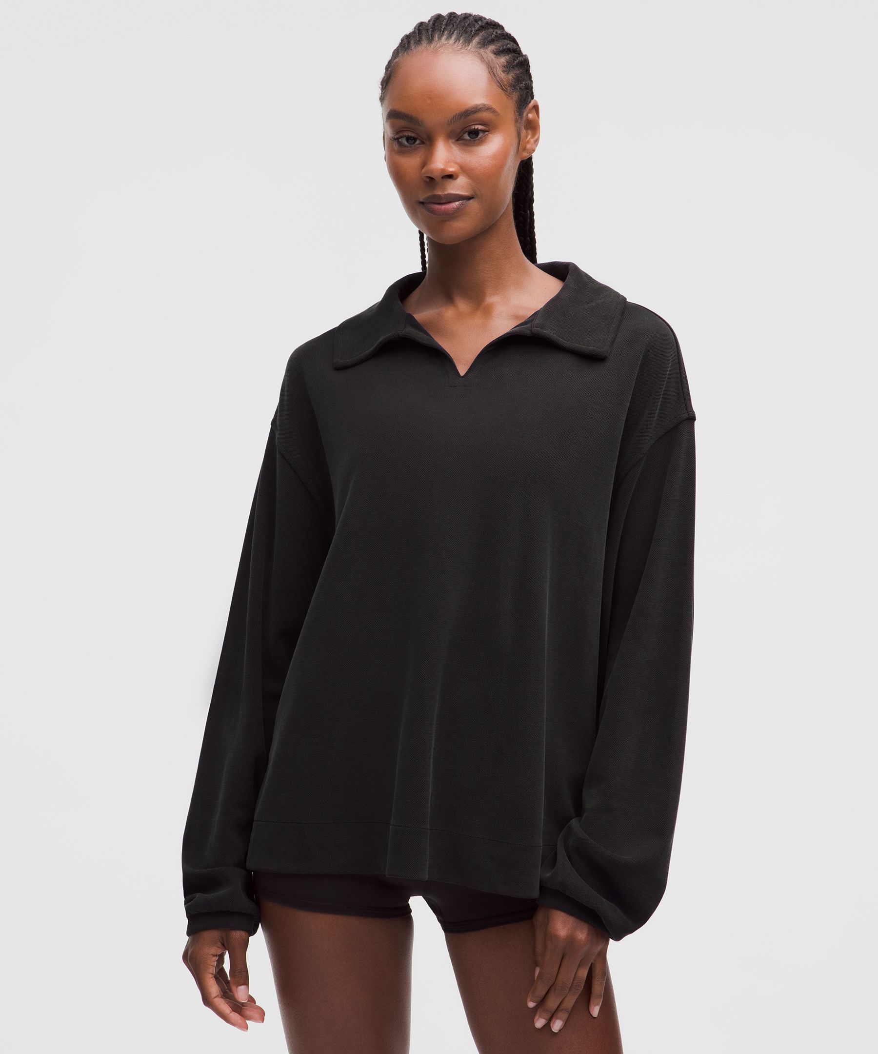 Softstreme Pique Oversized Long-Sleeve Polo Shirt