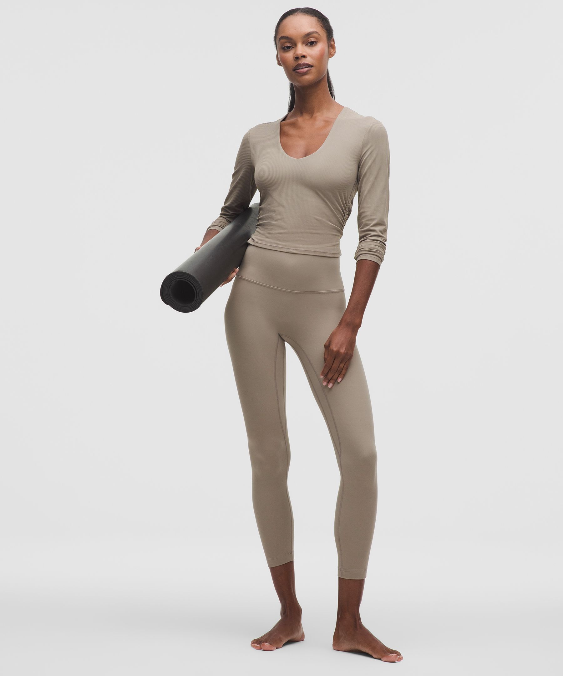 All It Takes Ribbed Nulu V-Neck Long-Sleeve Shirt *B-D Cups | Women's Long Sleeve Shirts