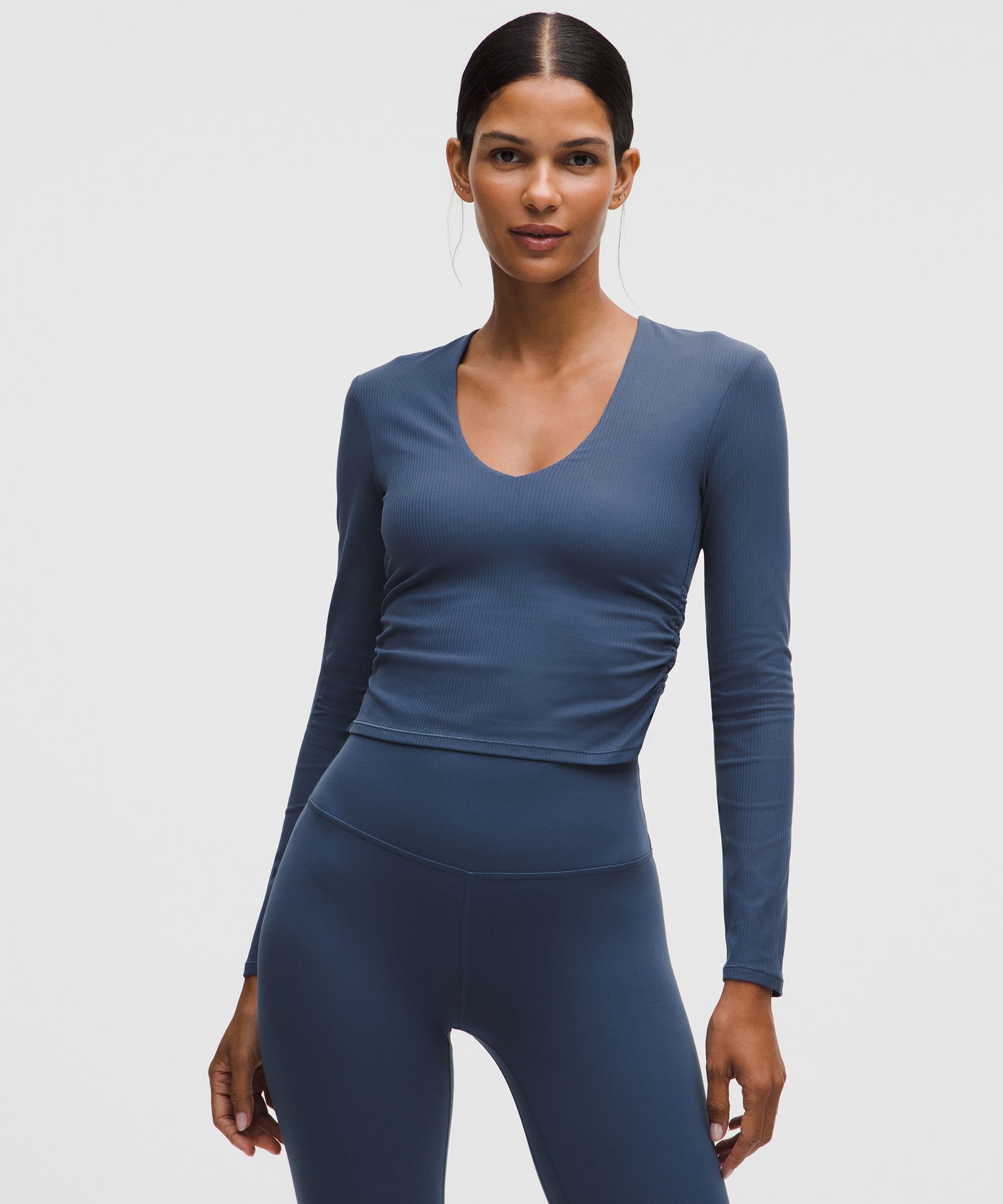 All It Takes Ribbed Nulu V-Neck Long-Sleeve Shirt 