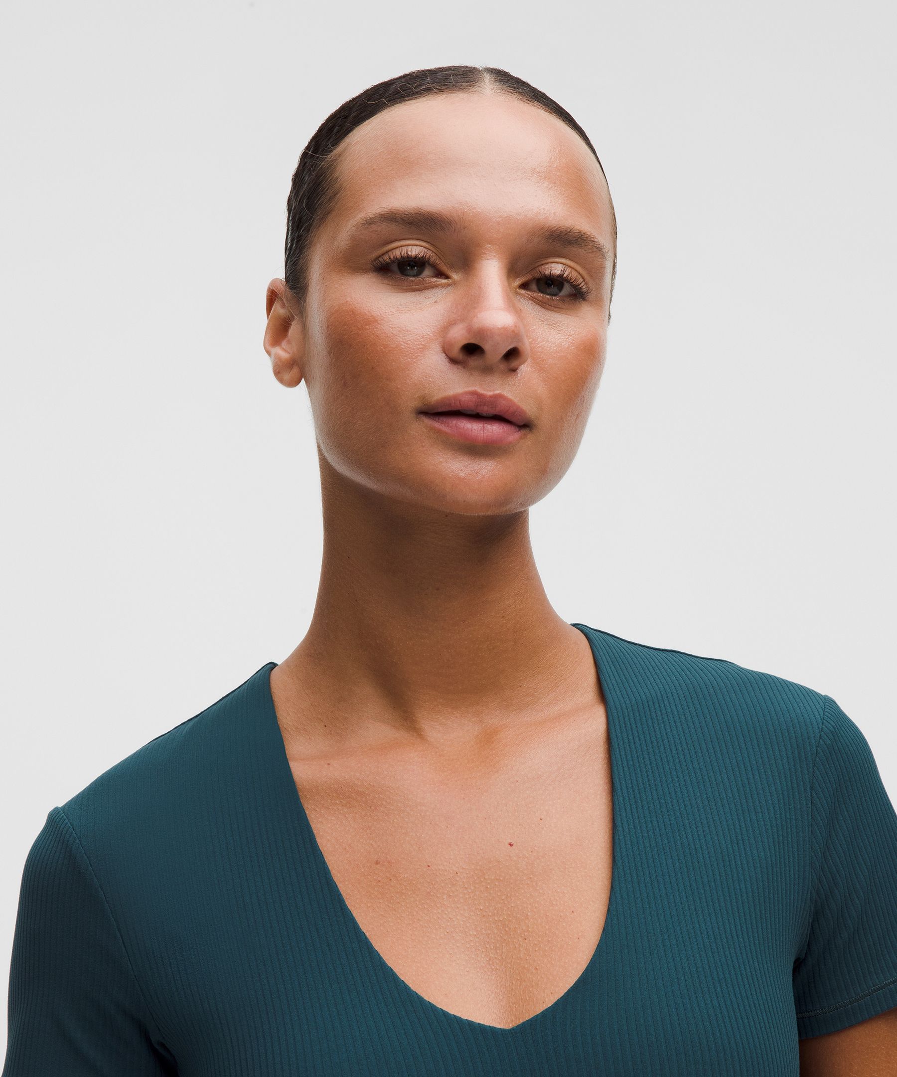 Lululemon All It Takes Ribbed Nulu V-neck T-shirt In Blue