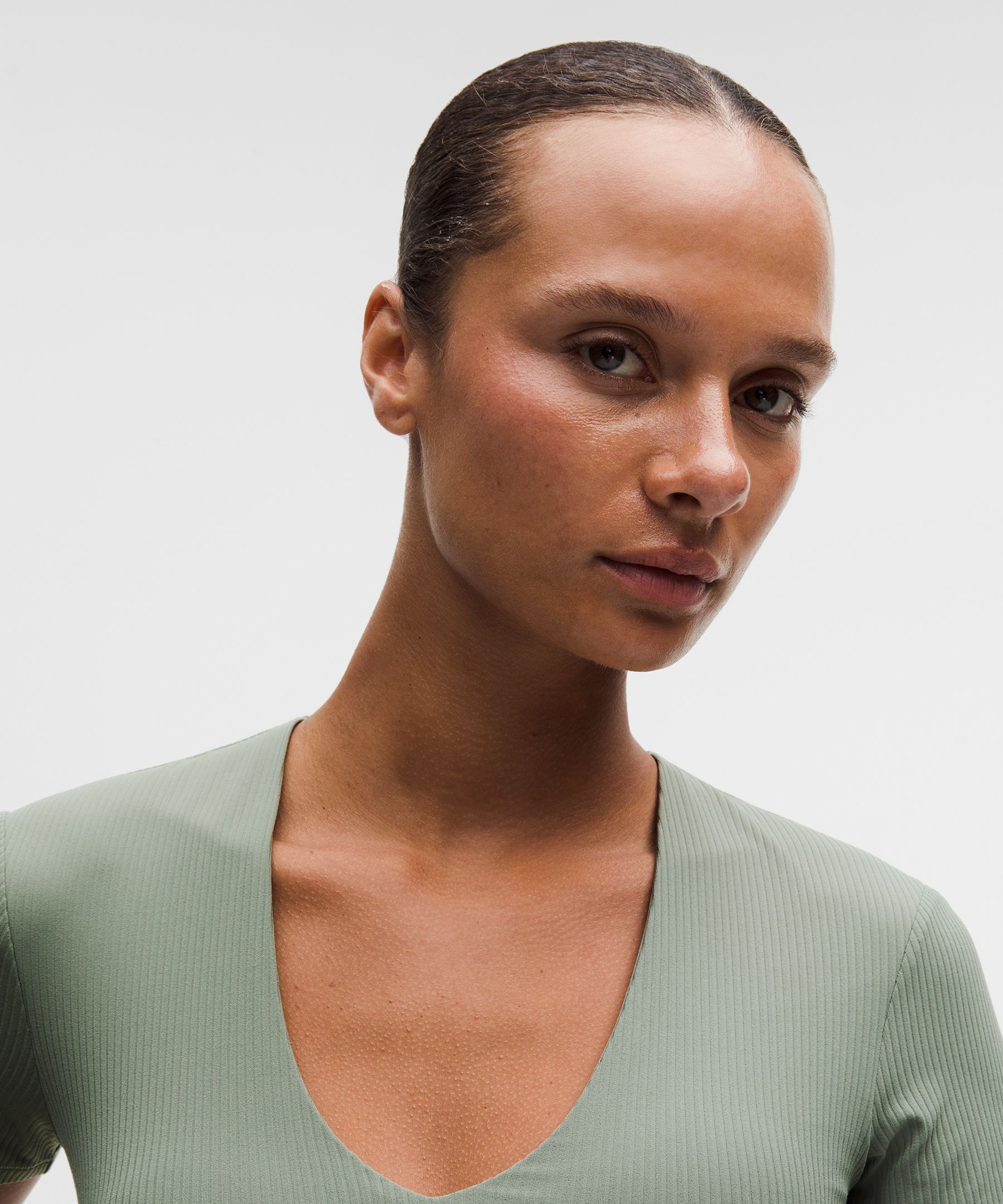 All It Takes Ribbed Nulu V-Neck T-Shirt *B–D Cups